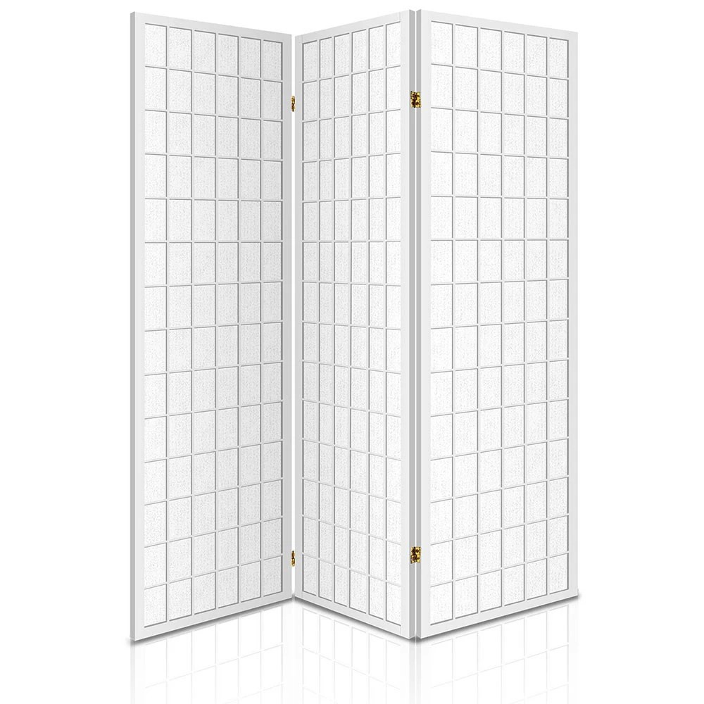 1 Artiss 3 Panel Room Divider Screen 131x179cm - White, 1 of 8