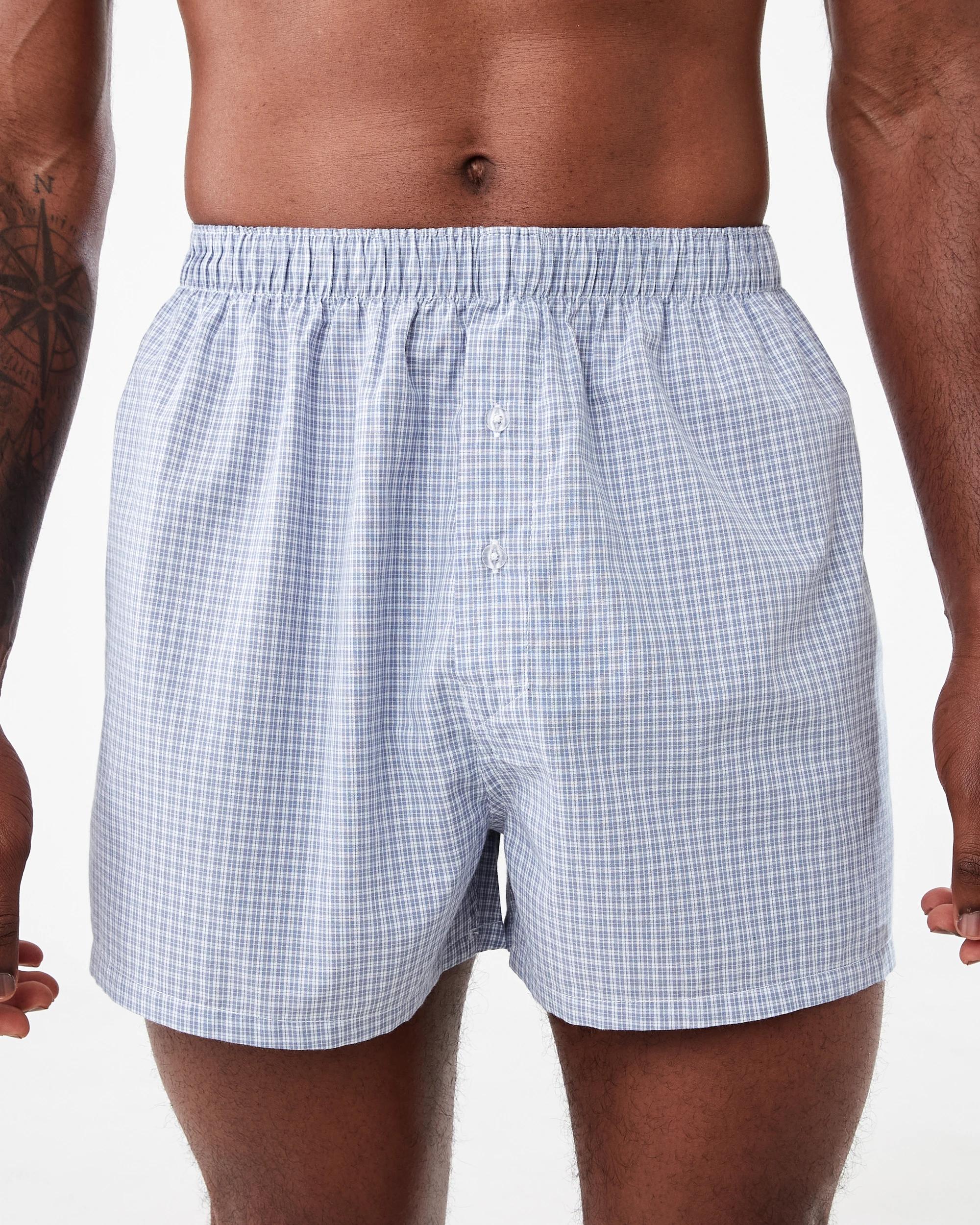 2 3 Pack Alpha Classic Woven Boxers Blu Micro, 2 of 6