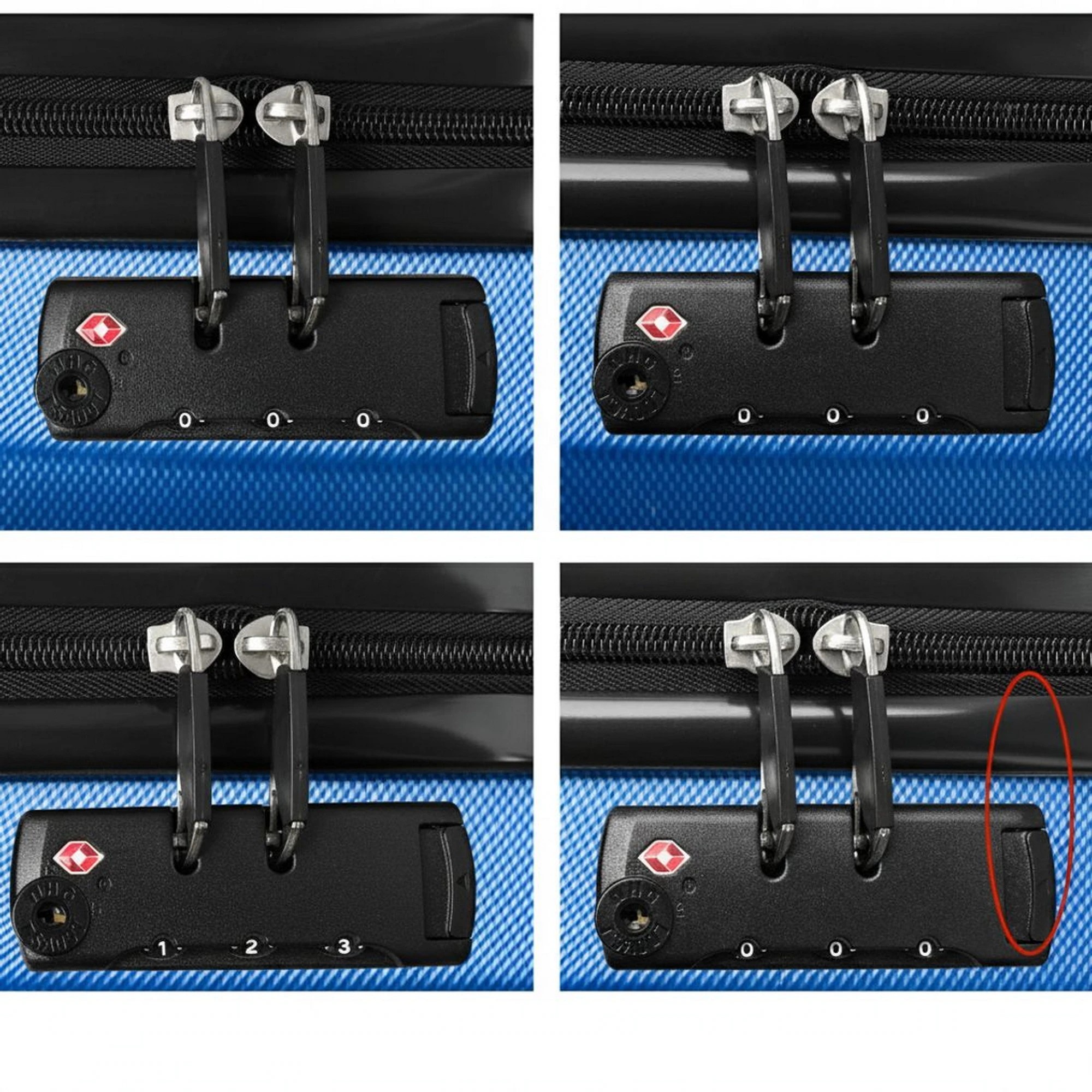 8 Wanderlite 3pc Luggage Trolley Set Suitcase Travel TSA Carry On Hard Case Lightweight - Blue, 8 of 8