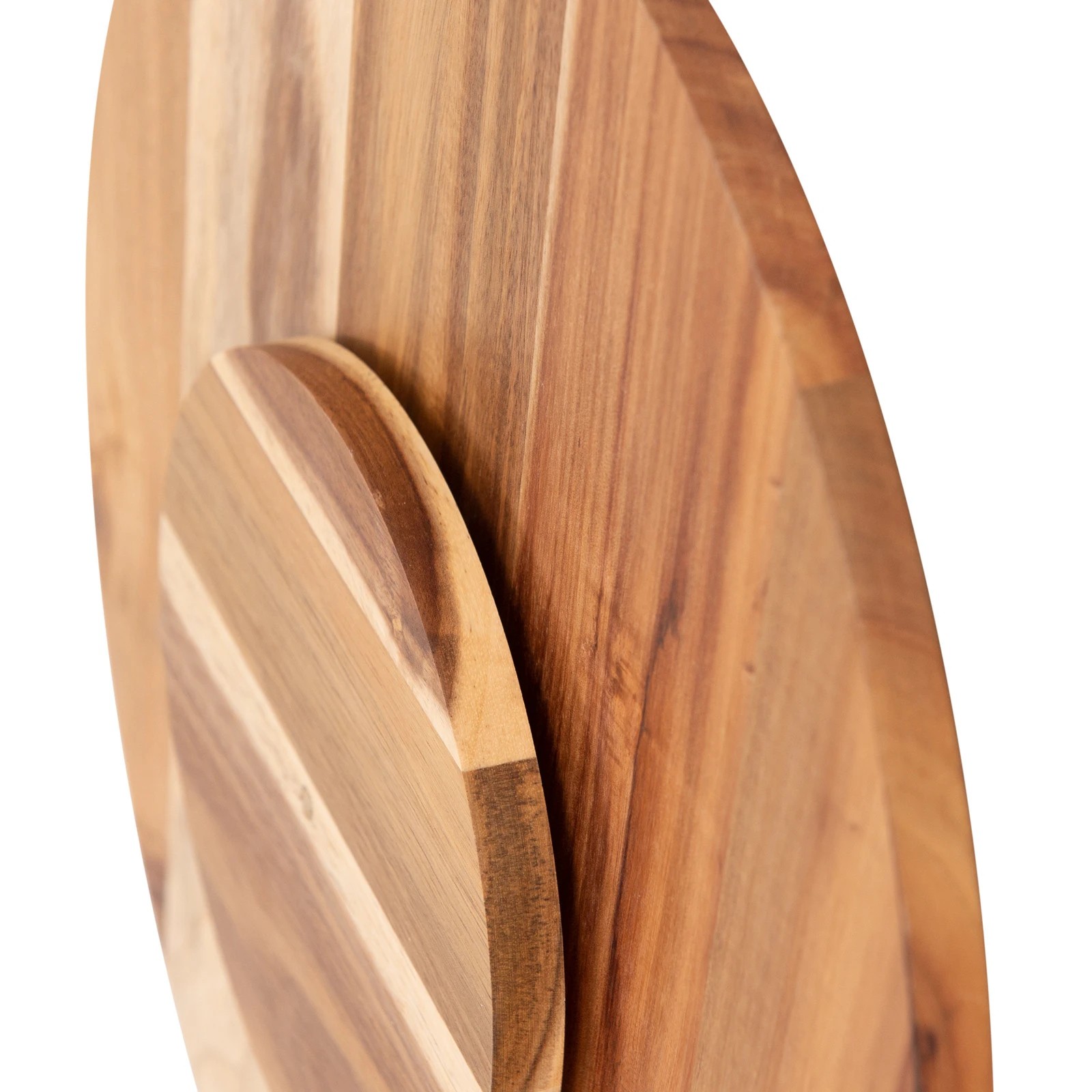 4 Bread and Butter 18 Inch Print Wooden Lazy Susan Tray - White Snowflake - Brown, 4 of 4
