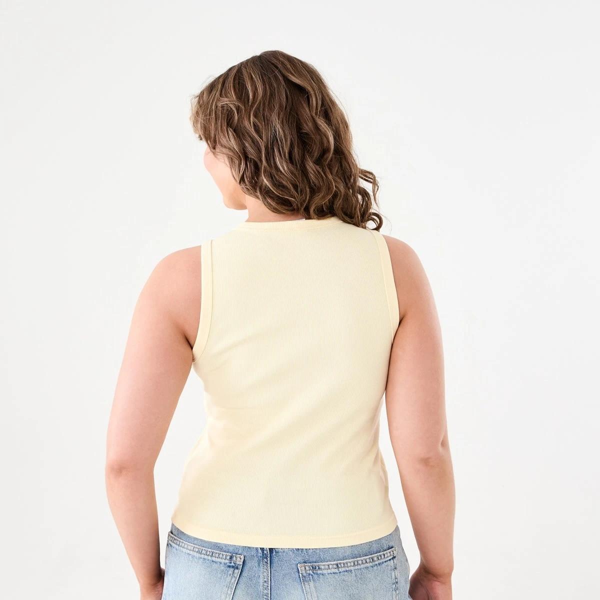 3 Sleeveless Rib Button Tank FLAN, 3 of 5
