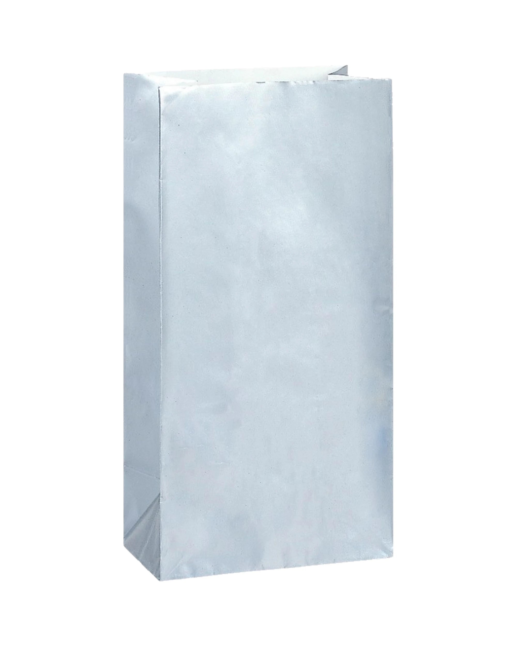 1 Unique Paper Party Bags Pack of 10 - Silver, 1 of 2