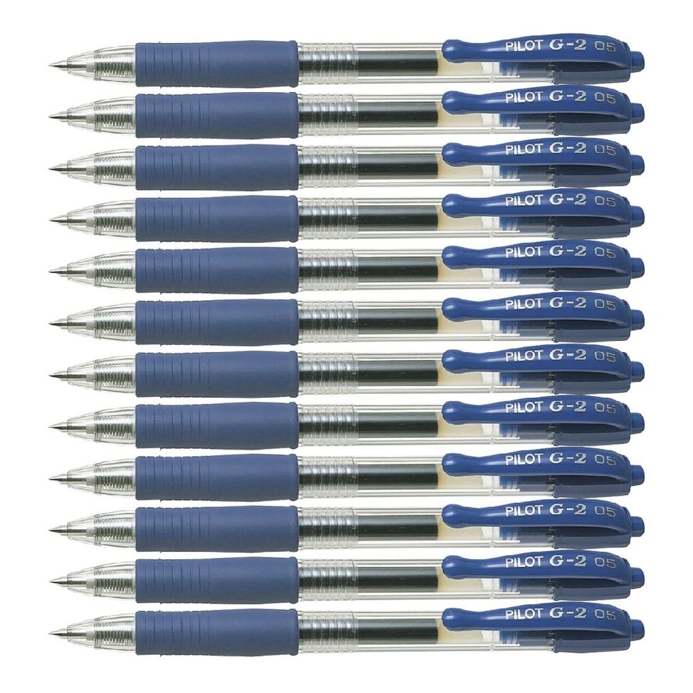 2 PILOT G2 Retractable Gel Pen 0.5mm Blue 12 Pack, 2 of 2