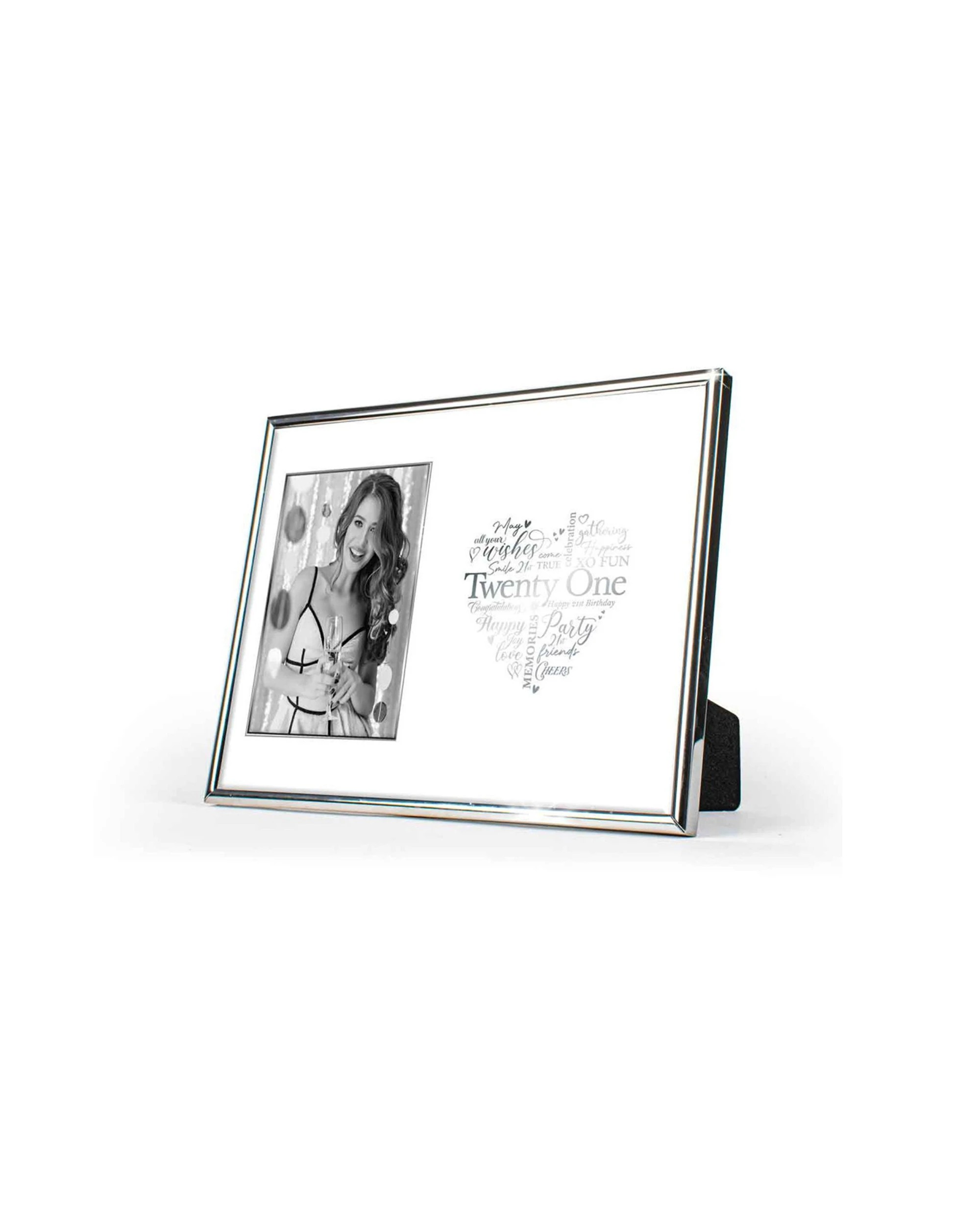 1 21st Birthday Free-standing 6x4'' Photo Frame Rect Picture Display Silver Edged
 - Silver, 1 of 3