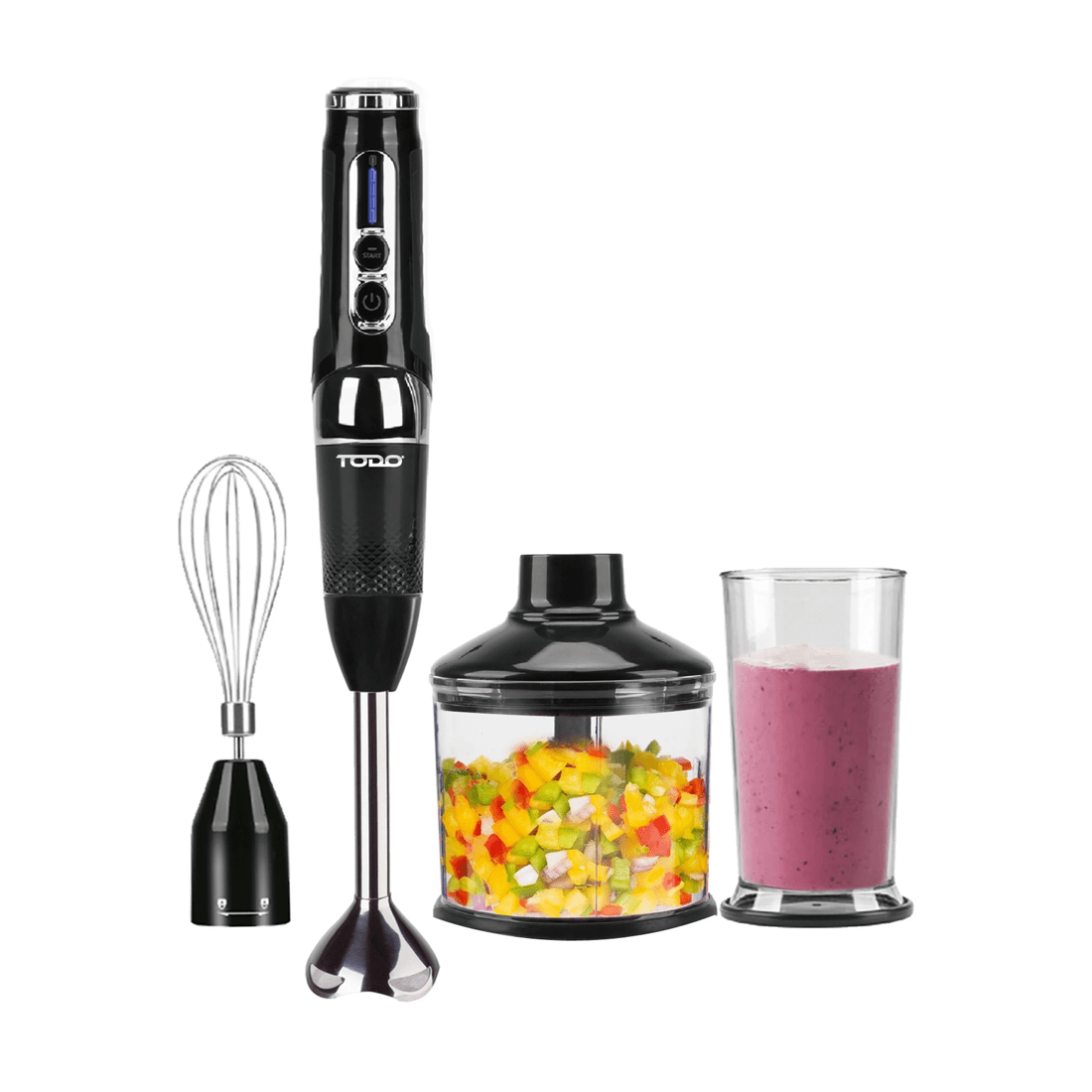 2 TODO Cordless Stick Blender Food Chopper Whisk 7.4V 2000mAh Handheld Electric Blender, 2 of 8