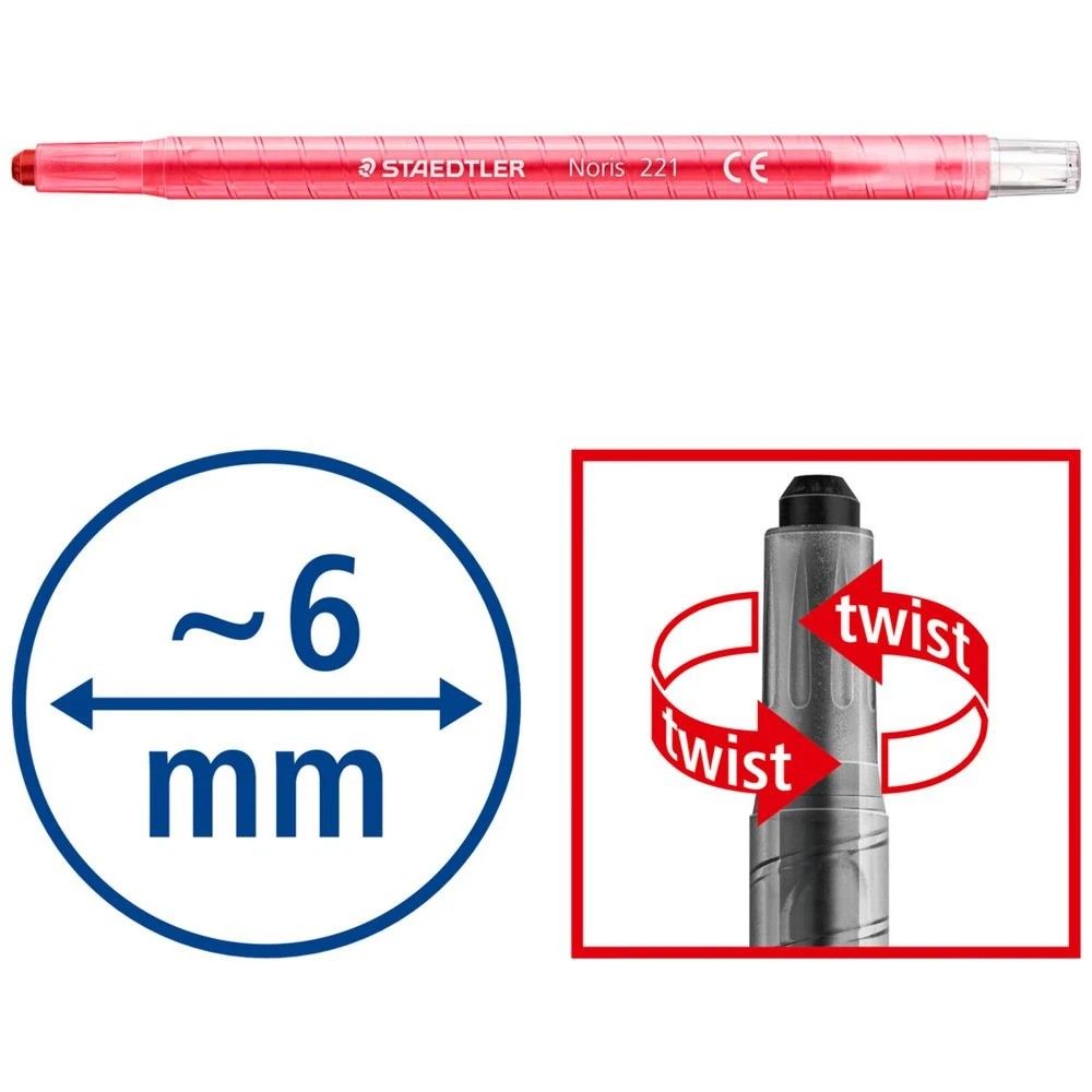 4 Staedtler Noris Twistable Crayons Assorted 72 Pack, 4 of 6