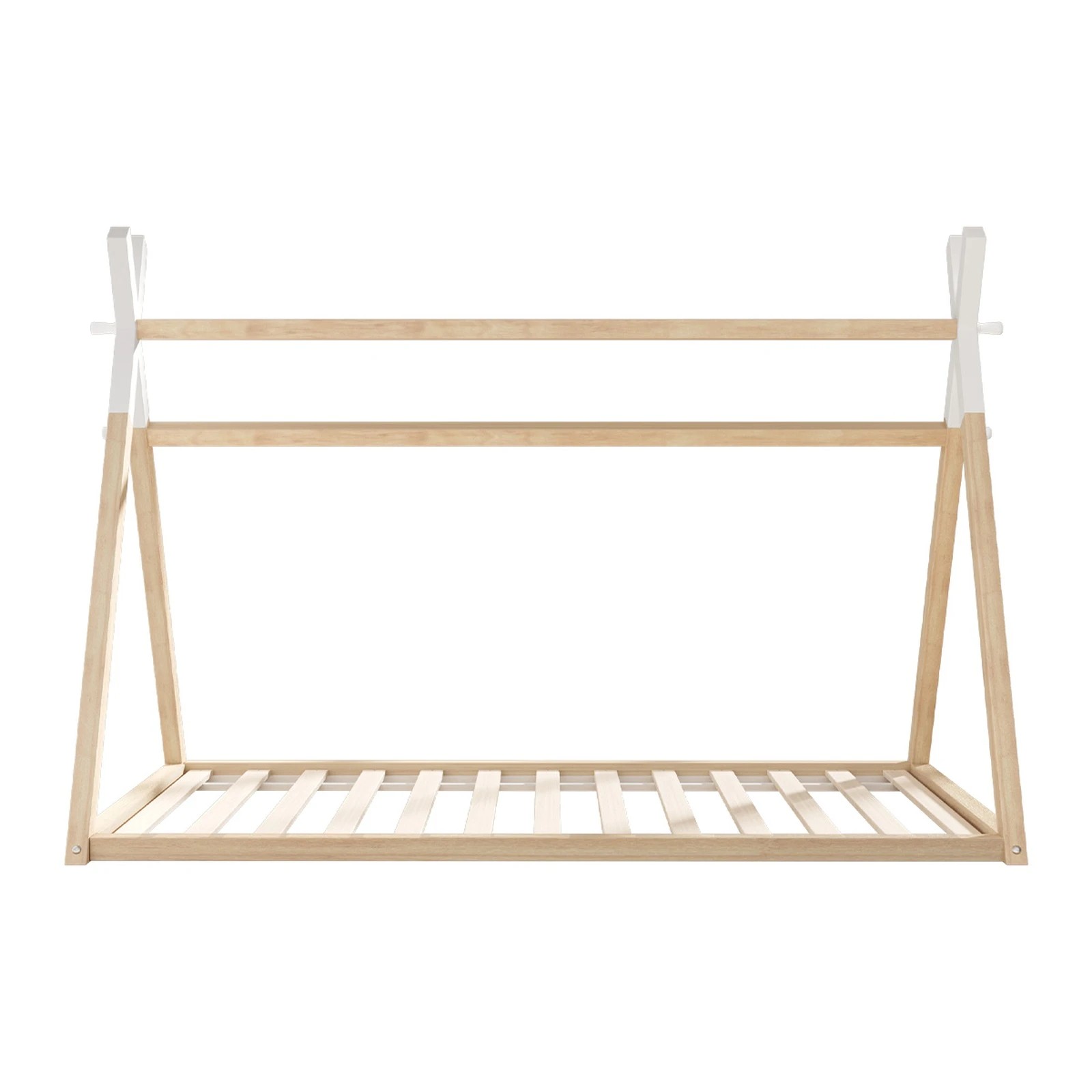 7 Oikiture Kids Bed Frame Wooden Timber King Single Teepee House Frame Beds
 - Multi, 7 of 10