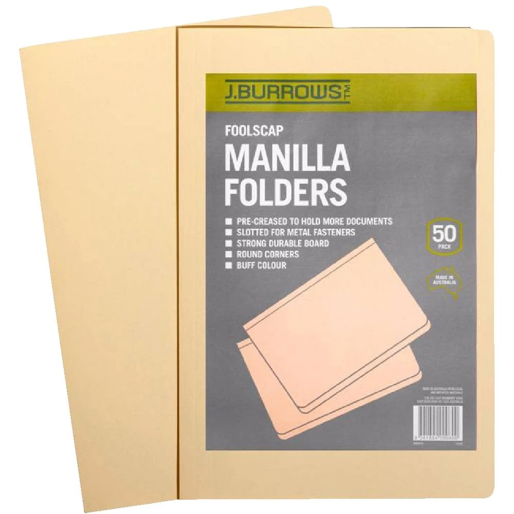 4 J.Burrows Manila Folder Foolscap Buff 50 Pack, 4 of 6