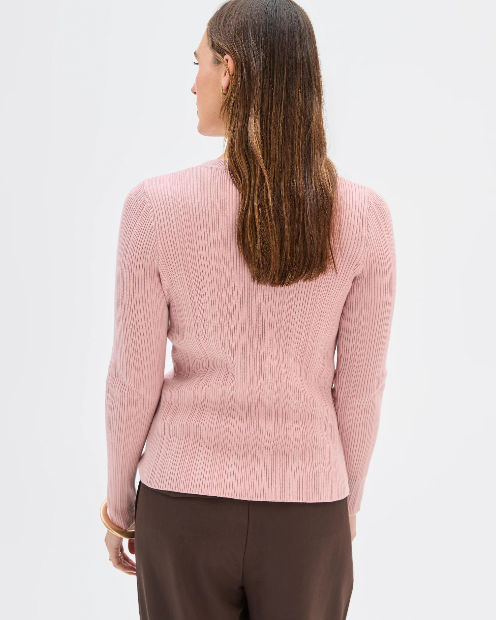 7 Target Woman Australian Cotton Blend Variegated Long Sleeve Knit Top SOFT BLUSH, 7 of 7