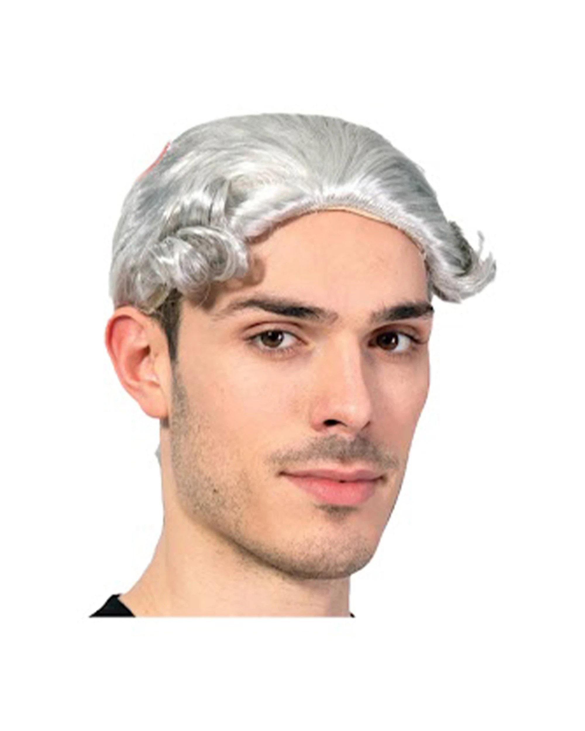 1 JD Party Mens Colonial Wig Judge Style Synthetic Costume Accessory - Grey, 1 of 1