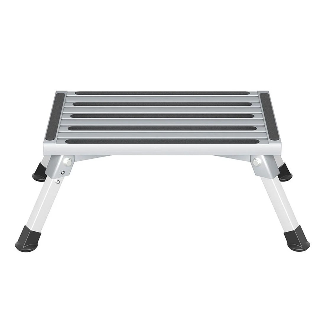 1 Weisshorn Caravan Step Folding Aluminium Step Ladder Stool - Silver, 1 of 2