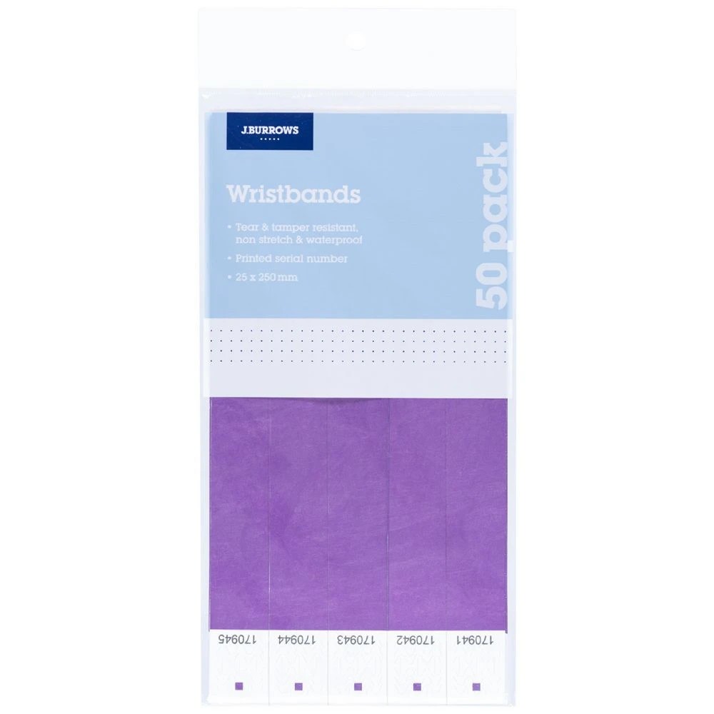 1 J.Burrows Wristbands Purple 50 Pack, 1 of 2