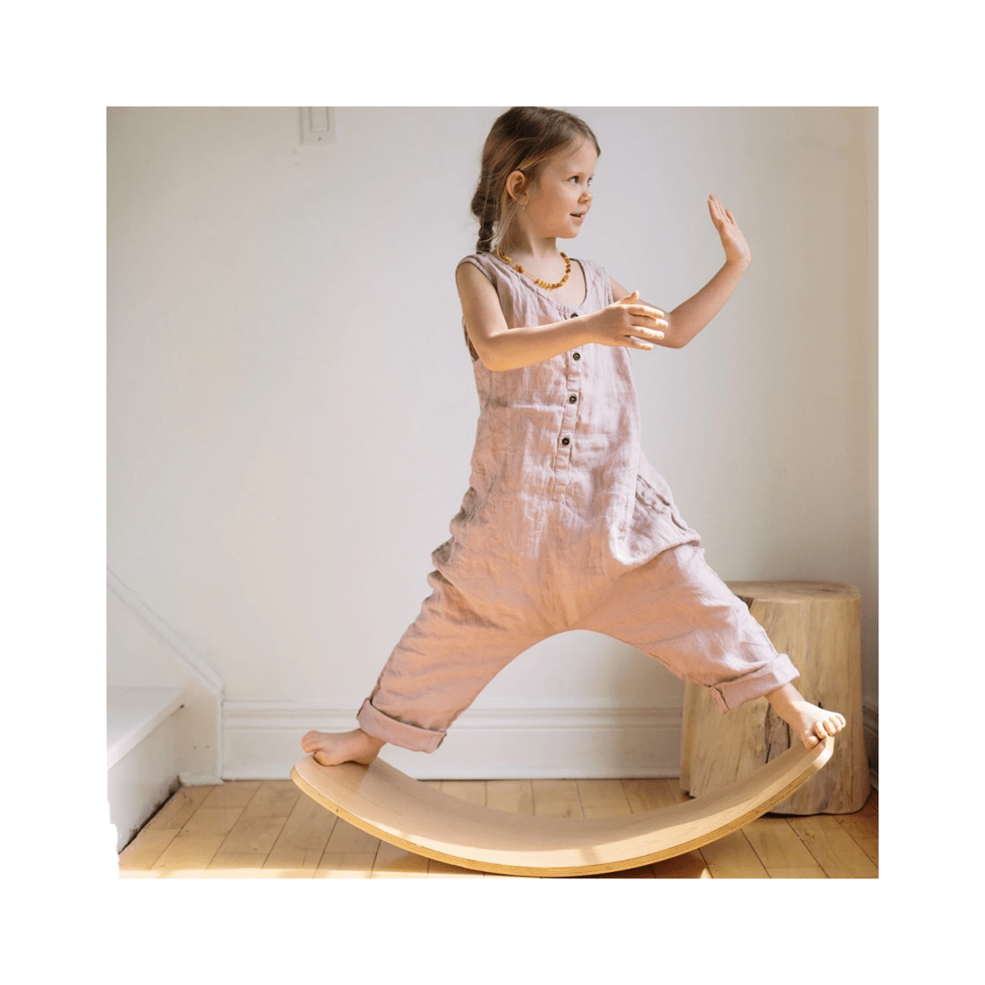 6 Kinderfeets 81cm Wood Kinderboard Kids Outdoor Balance Toy Natural 18 Months Plus - Natural, 6 of 9