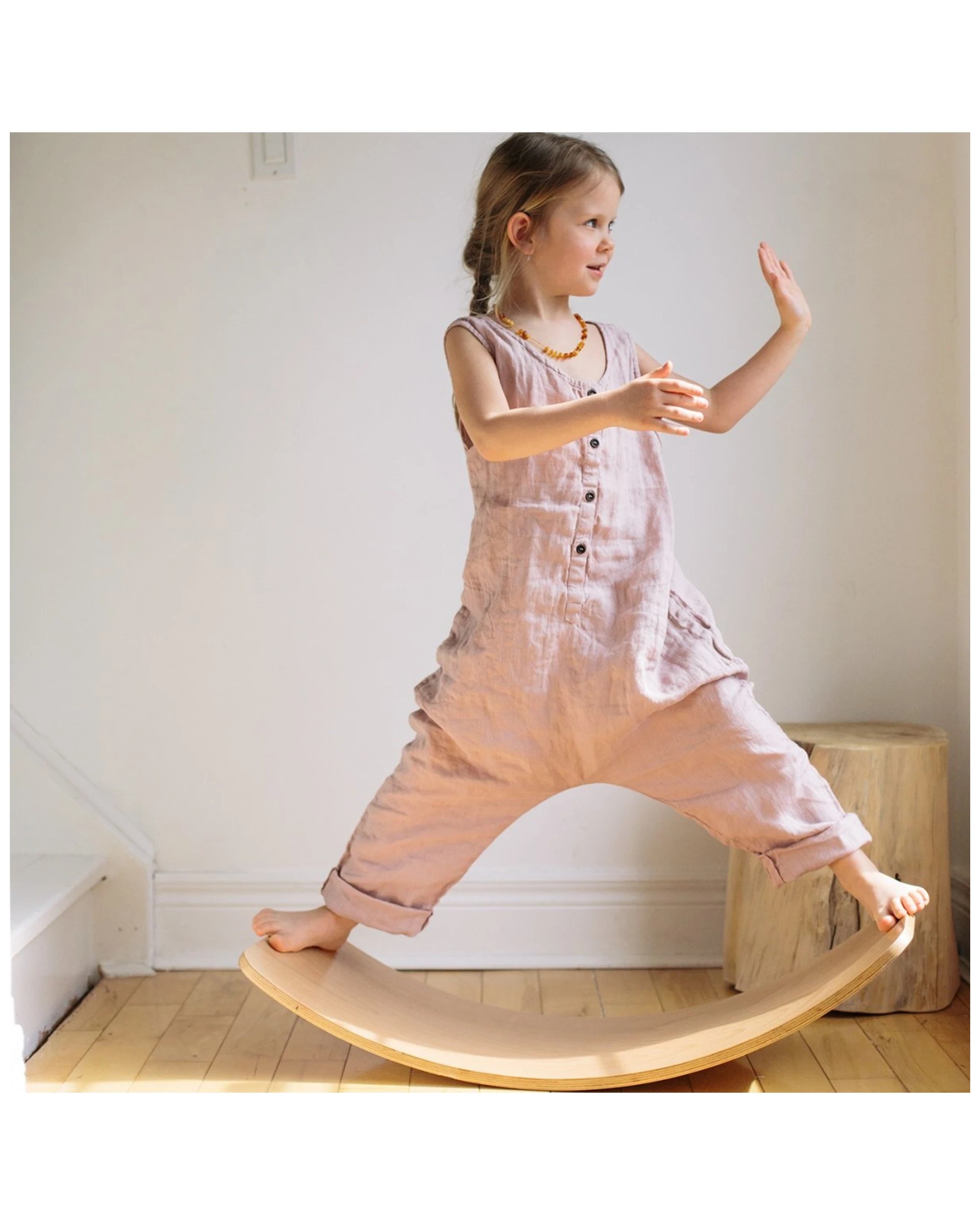 6 Kinderfeets 81cm Wood Kinderboard Kids Outdoor Balance Toy Natural 18 Months Plus - Natural, 6 of 9