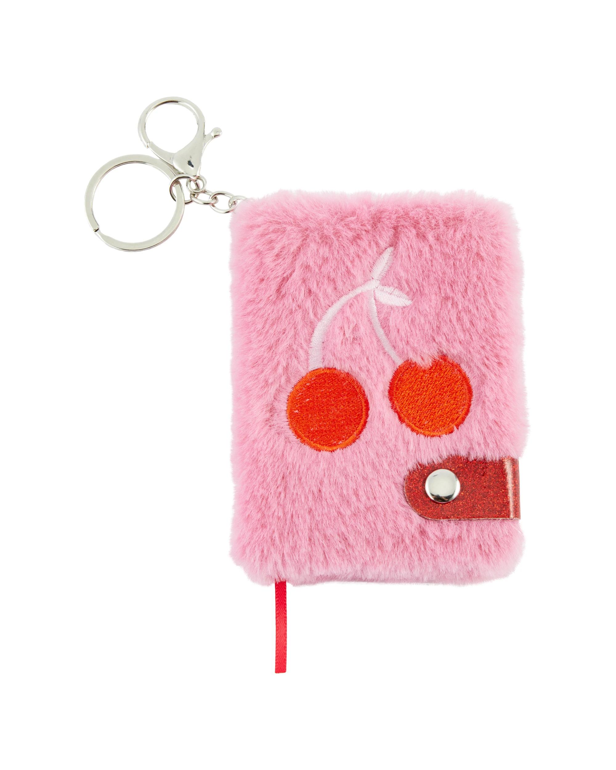 1 Fluffy Book Charm Keyring - Silver Tone and Pink Pink, 1 of 5