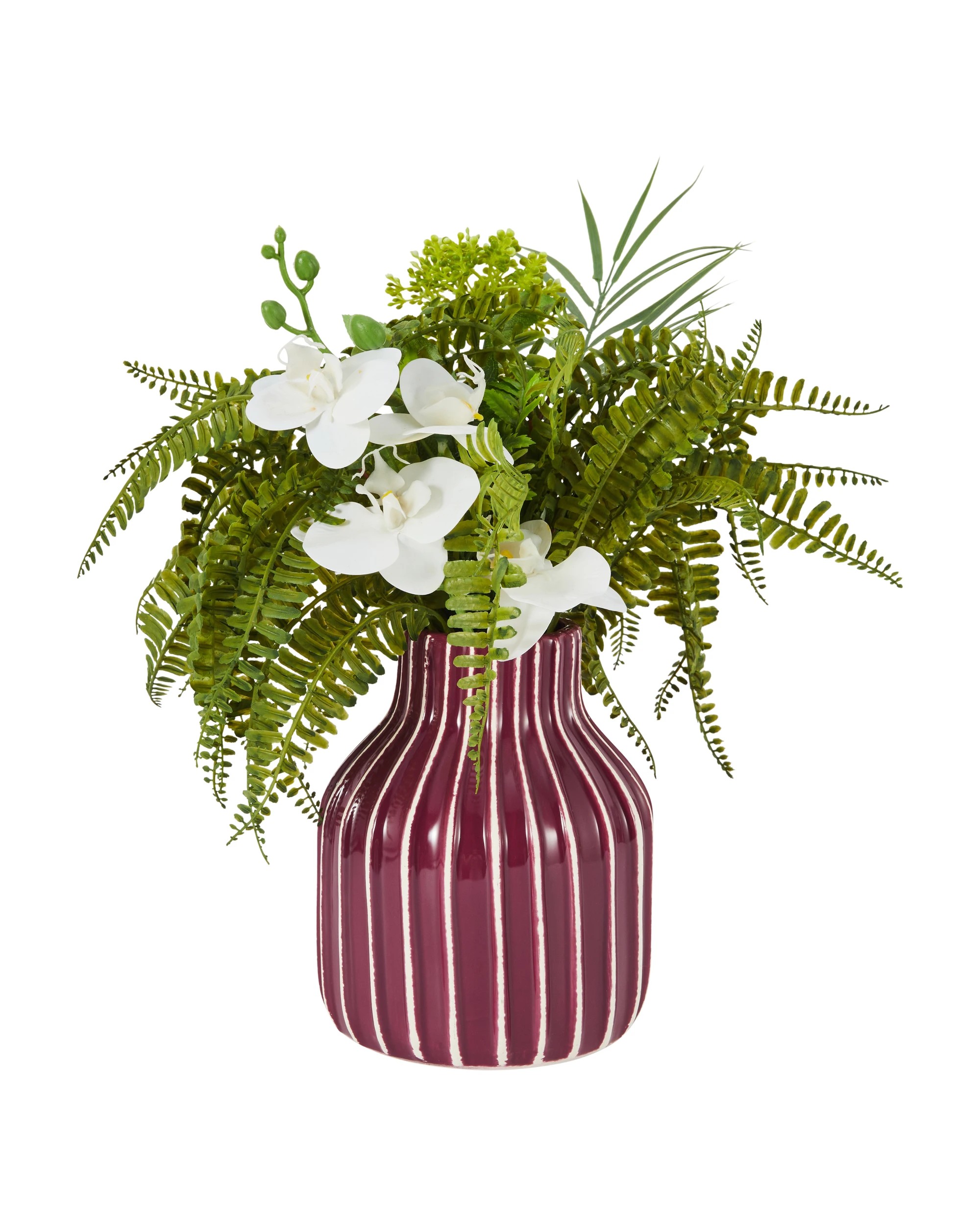 2 Burgundy Stripe Ceramic Vase, 2 of 5