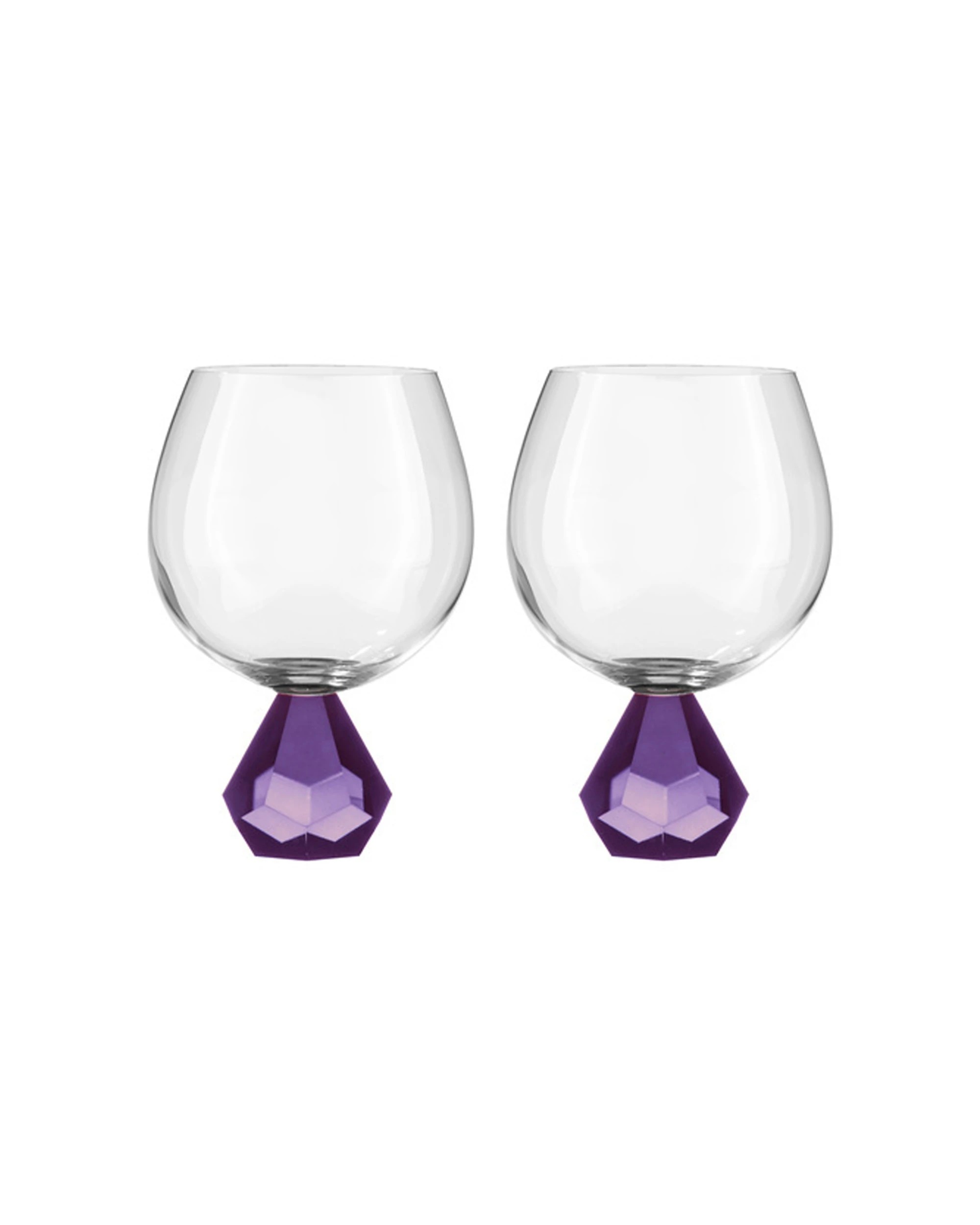 1 Ladelle 2PK Zhara Crystal Gin Drinking Glasses Set 500ml Amethyst - Purple, 1 of 3