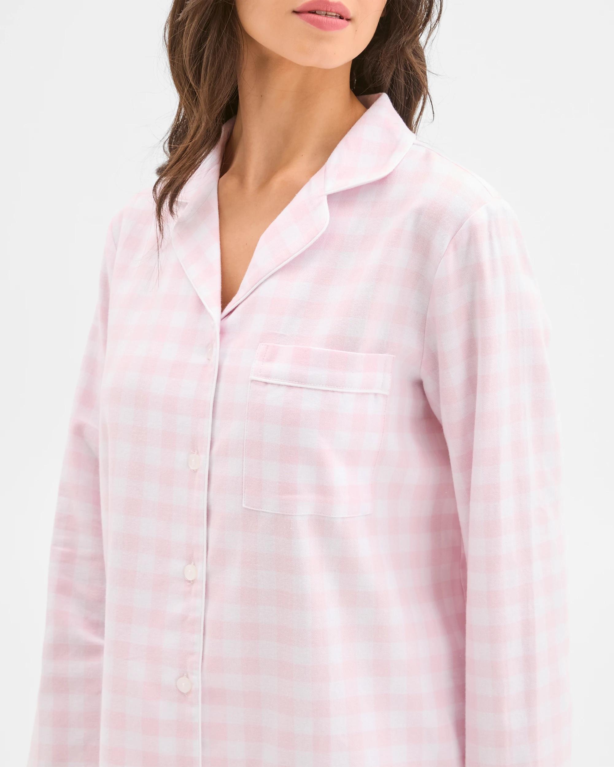 3 Target Woman Australian Cotton Flannelette Pyjama Set PINK GINGHAM, 3 of 7