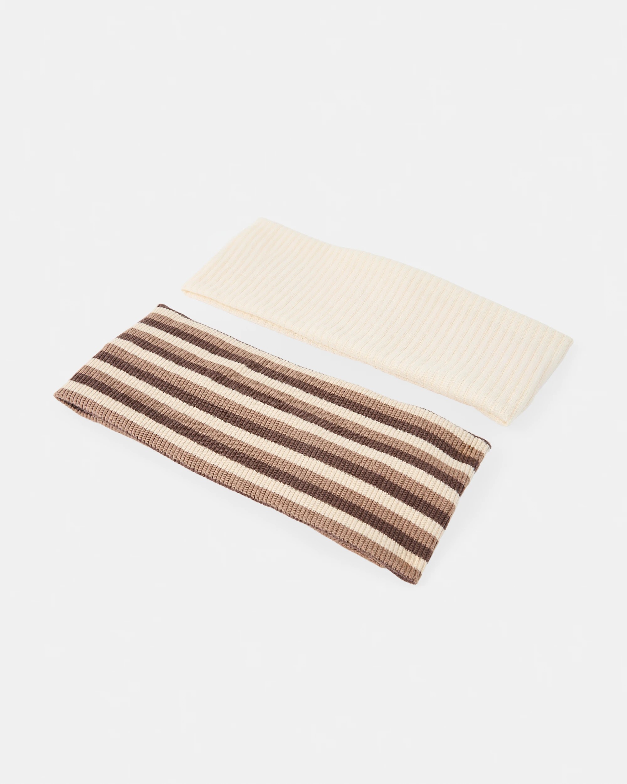 2 2 Pack Stripe Stretch Headband - Beige, 2 of 5