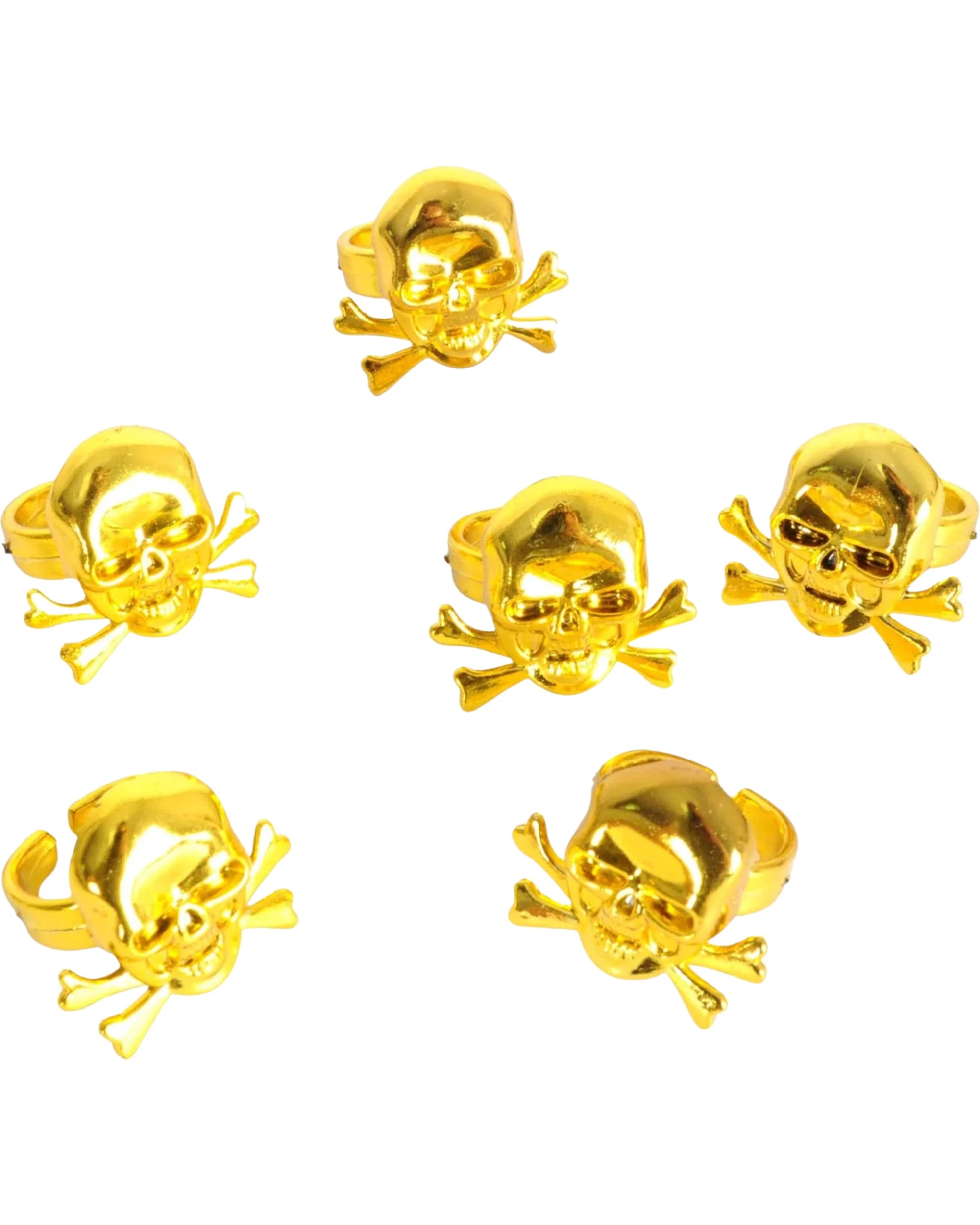 1 JDParty Pirate Rings Pack of 6 - Gold, 1 of 3