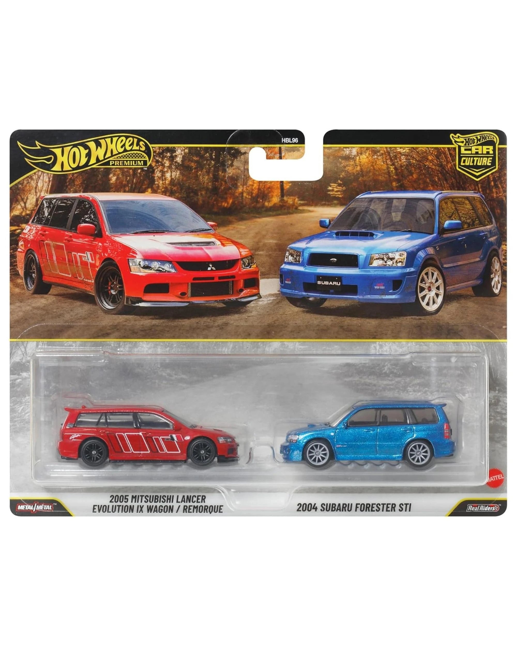 1 Hot Wheels Premium Car Culture 2005 Mitsubishi Lancer Evolution IX Wagon & 2004 Subaru Forester STI, 1 of 3