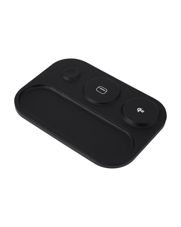 3-in-1 Wireless Charger Tray - Black