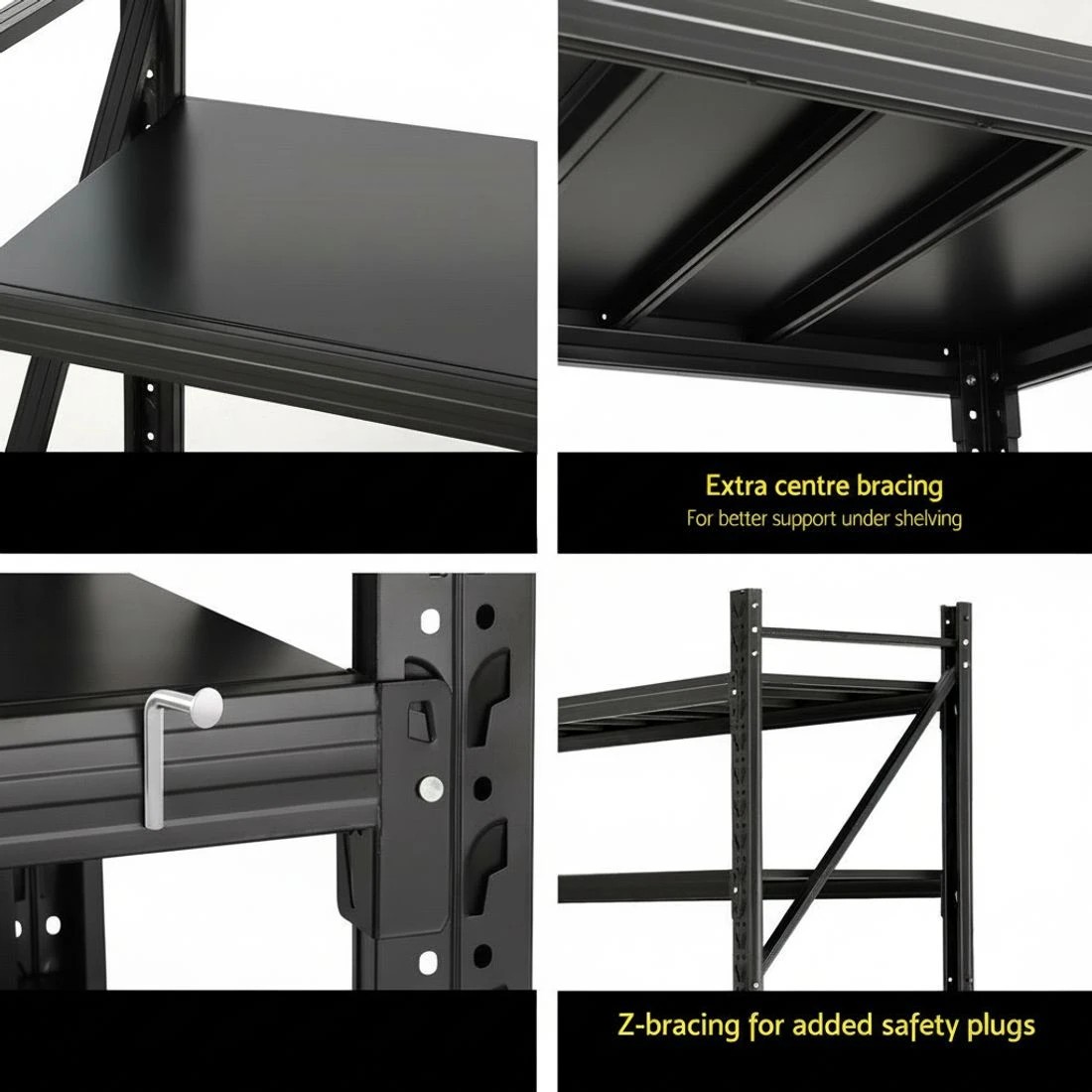 6 Giantz 4Mx2M Garage Shelving Warehouse Rack - Black, 6 of 6
