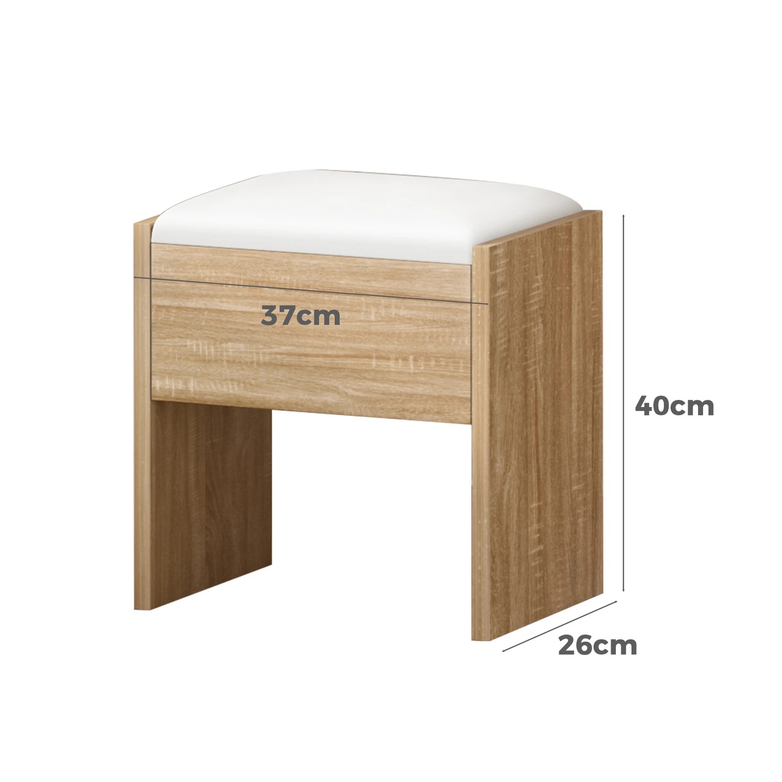 3 Alfordson Dressing Table Stool Set Makeup Mirror Desk LED 10 Bulbs - Natural, 3 of 10