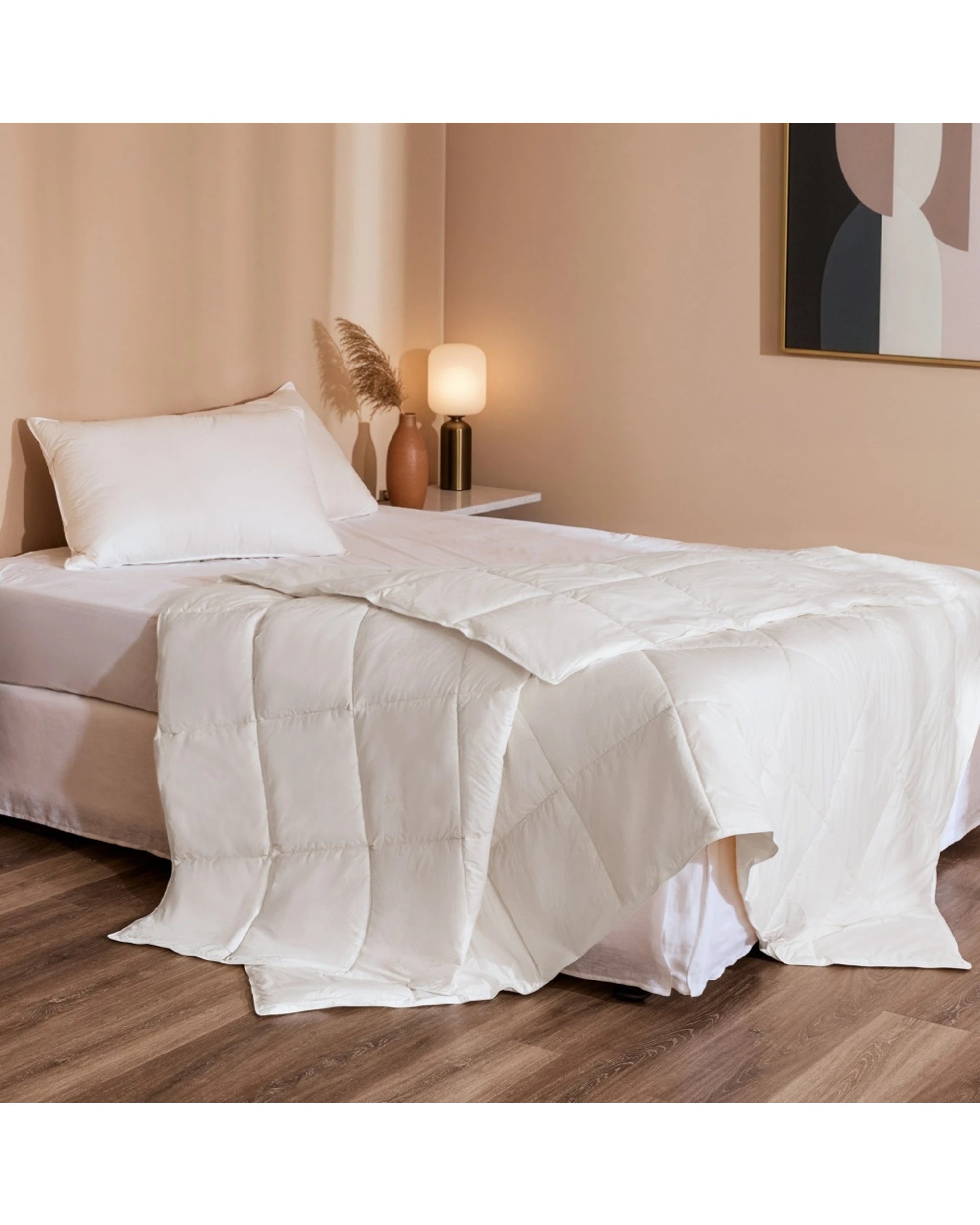1 Bedding Co. 2x All Season Organic Bamboo Quilt Winter Bundle - Super King Bed - White, 1 of 5