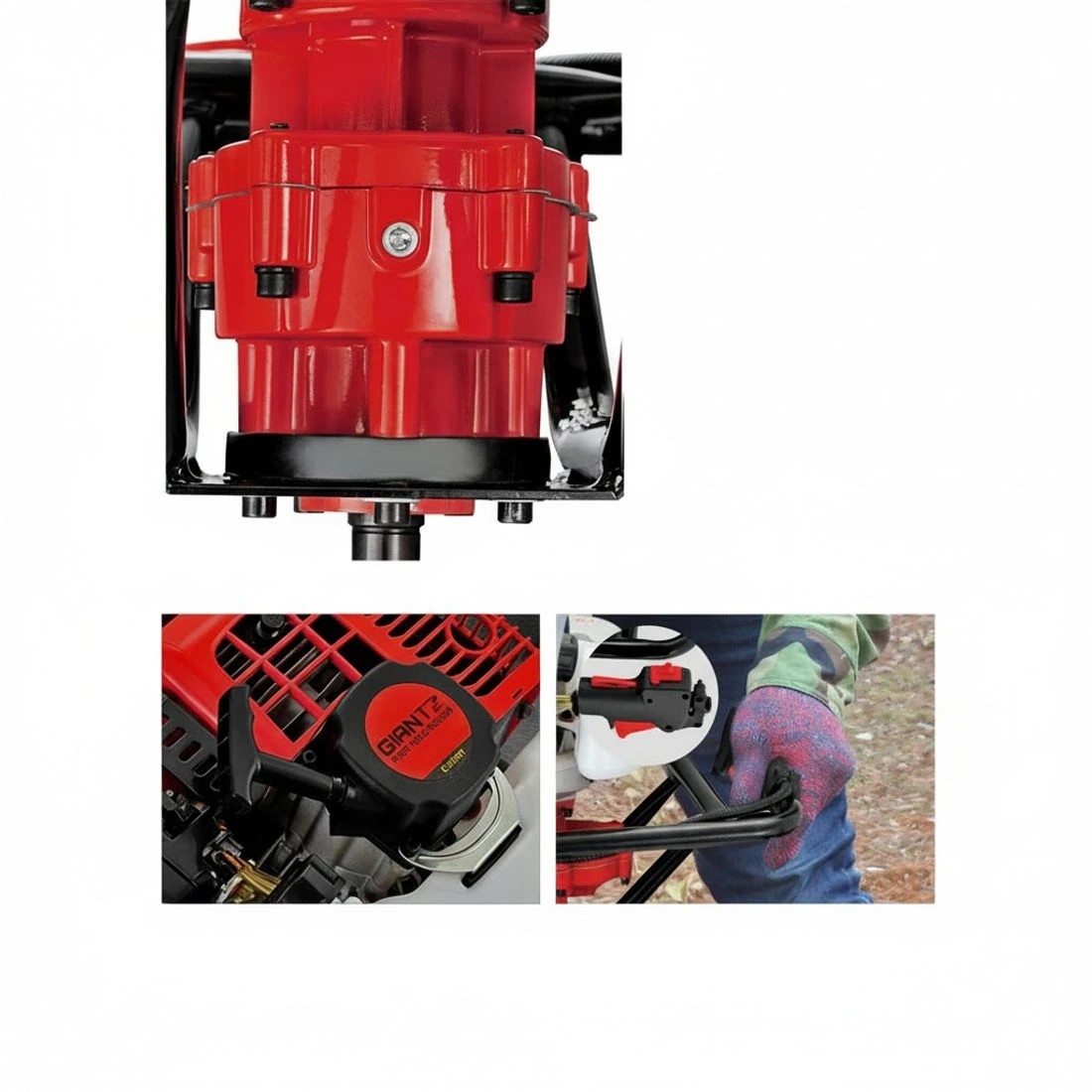 3 Giantz Post Hole Digger Motor Only Petrol Engine - Red, 3 of 4