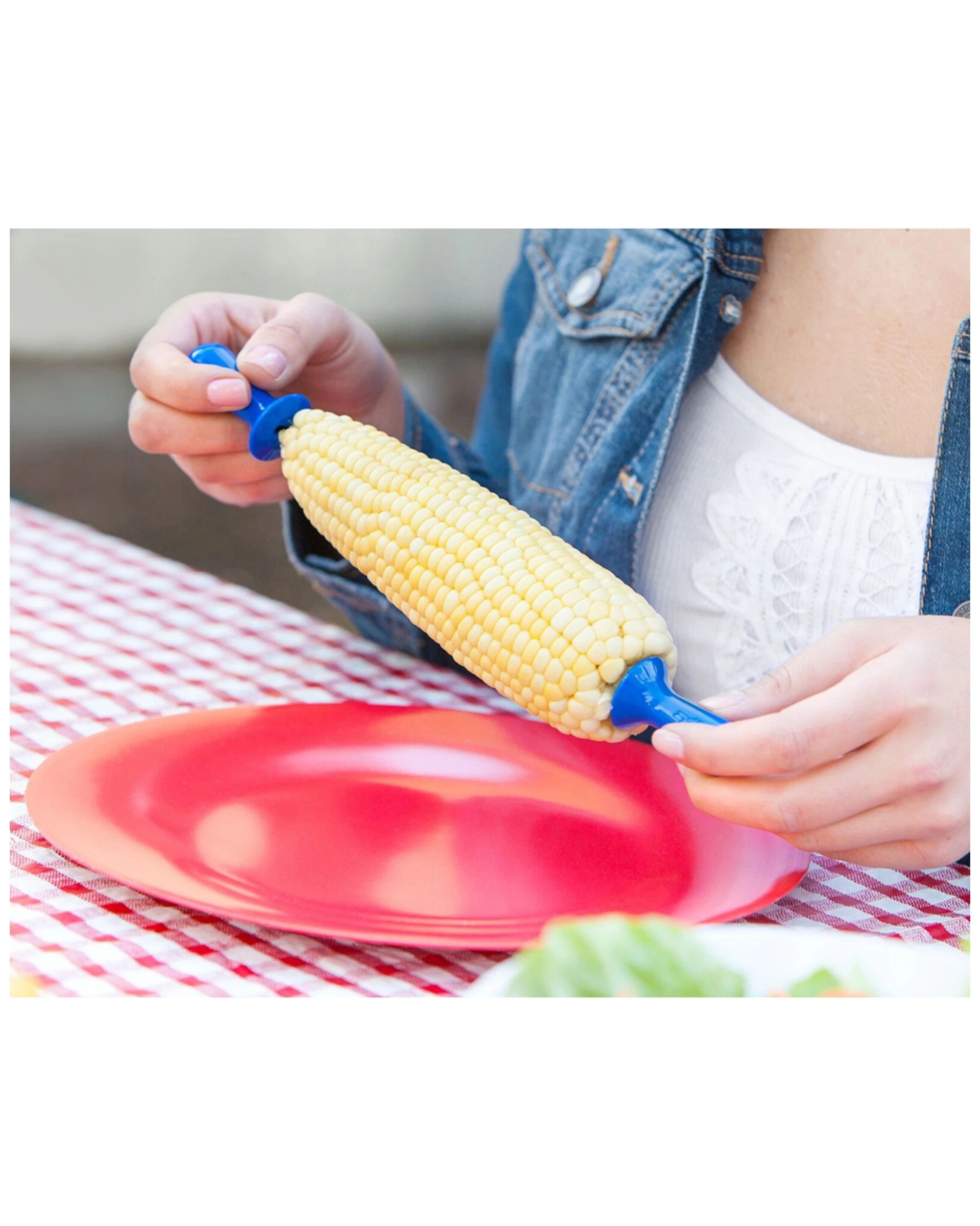 1 Zyliss 2-Piece Stainless Steel Interlocking Corn Holders - Silver, 1 of 5