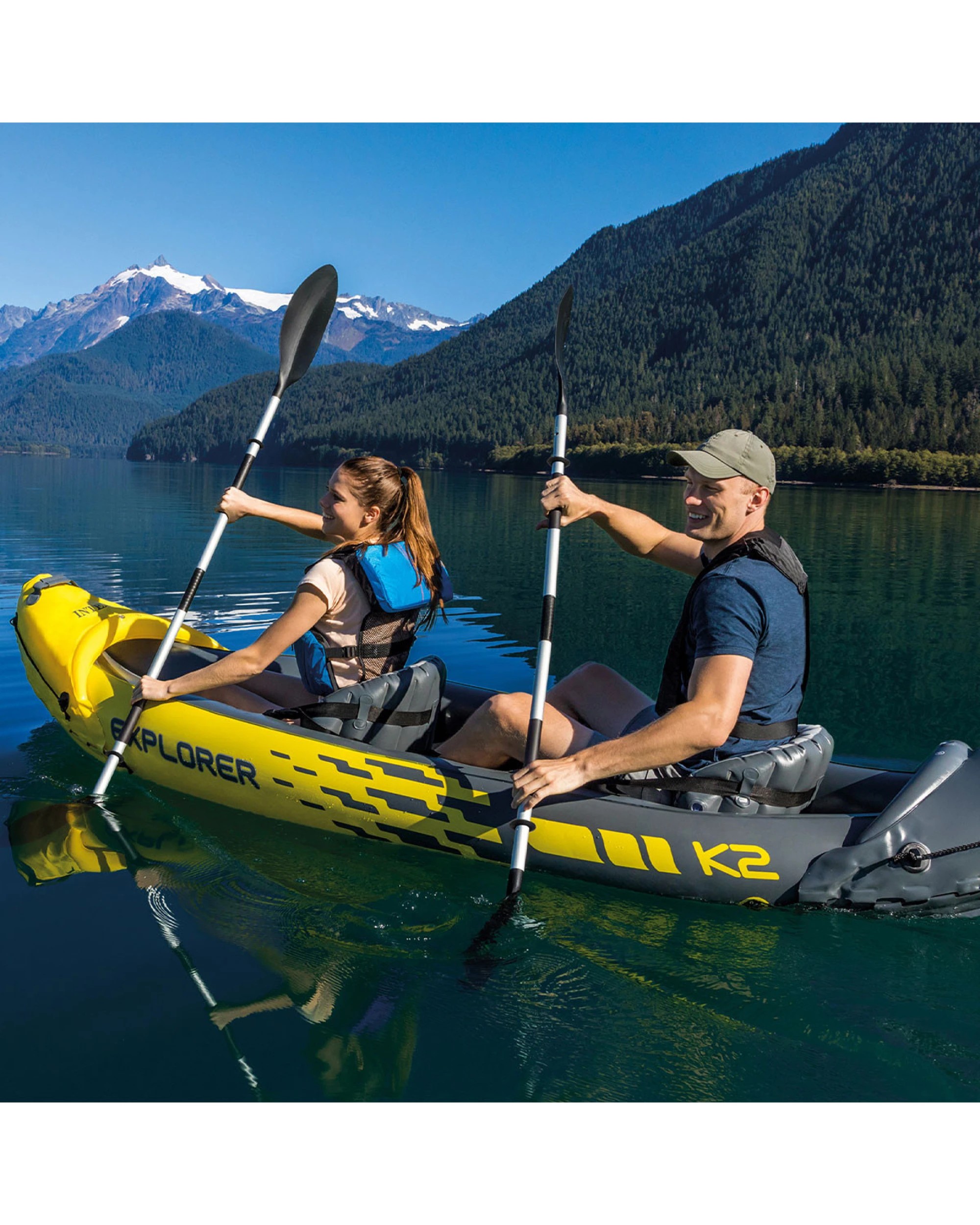 3 Intex Explorer K2 Inflatable Kayak Canoe 68307NP - Yellow, 3 of 9