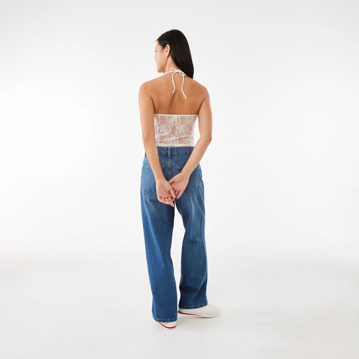 6 Sleeveless Lace Halter Top Prtn White, 6 of 10