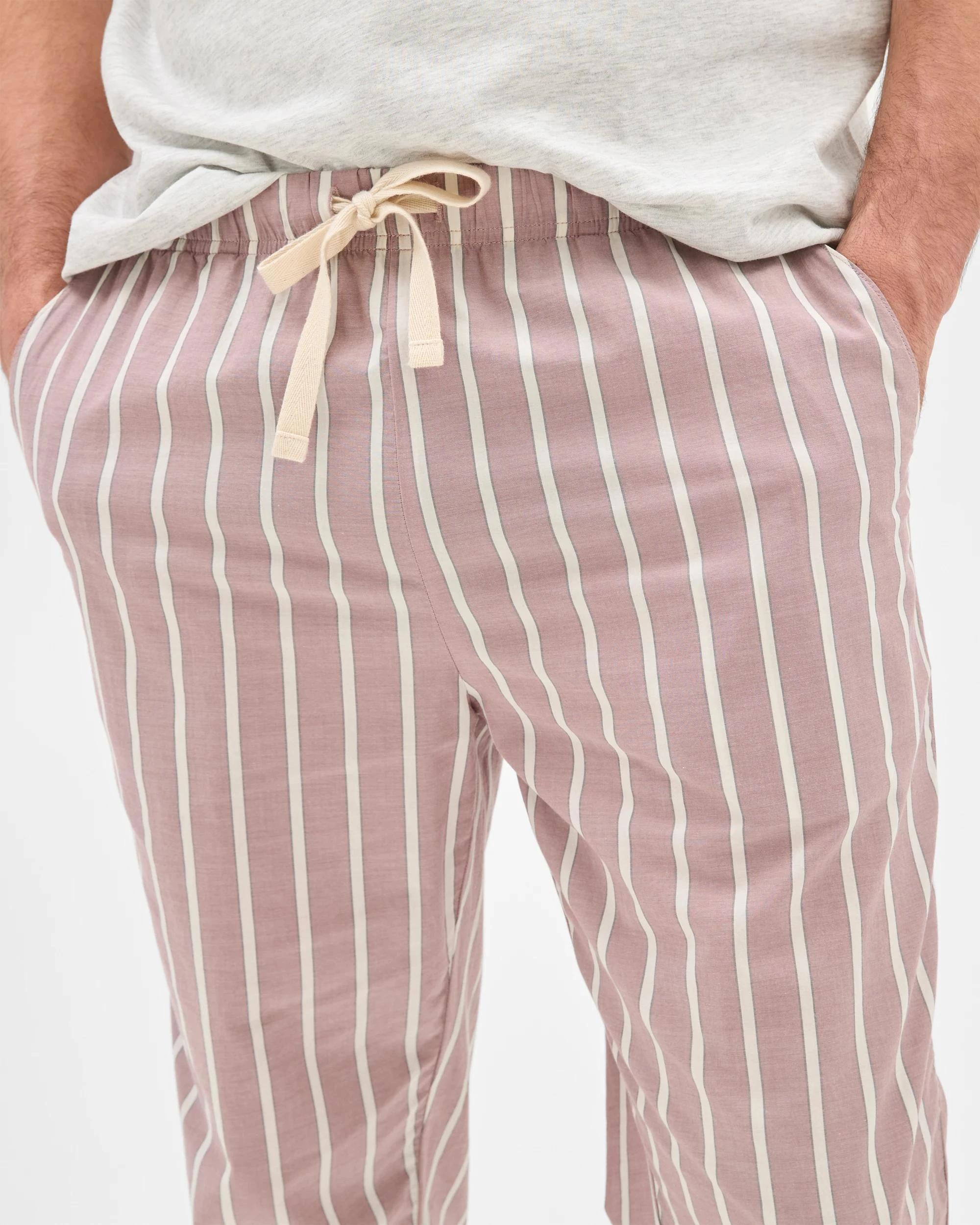 7 Target Mens Australian Cotton Jersey/Poplin Pyjama Set GREY MARLE/ RED STRIPE, 7 of 8