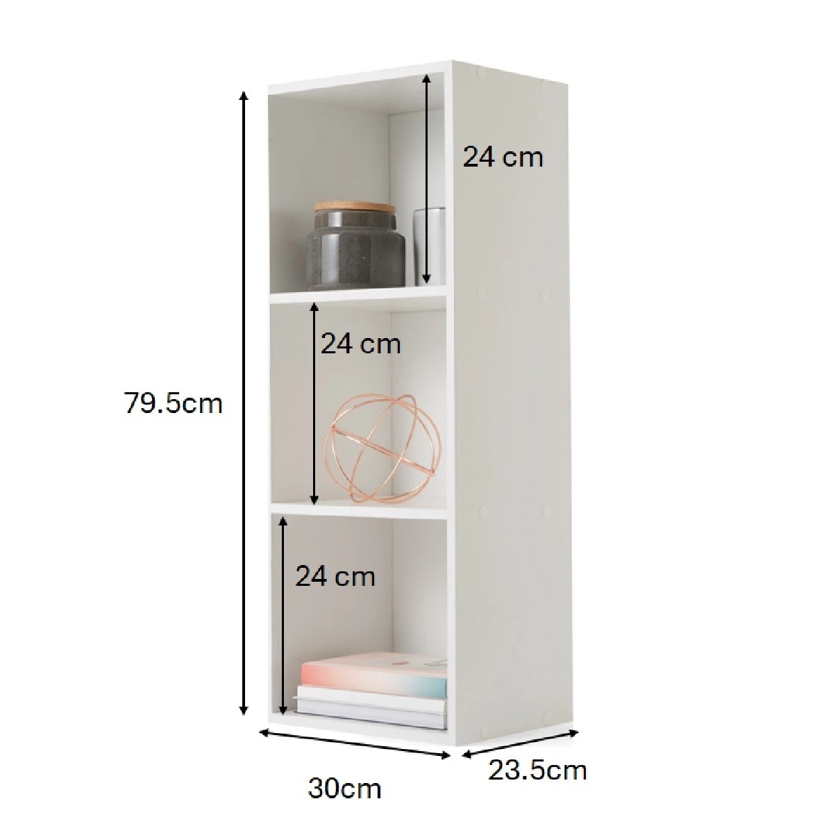 10 3 Tier Bookshelf White, 10 of 11