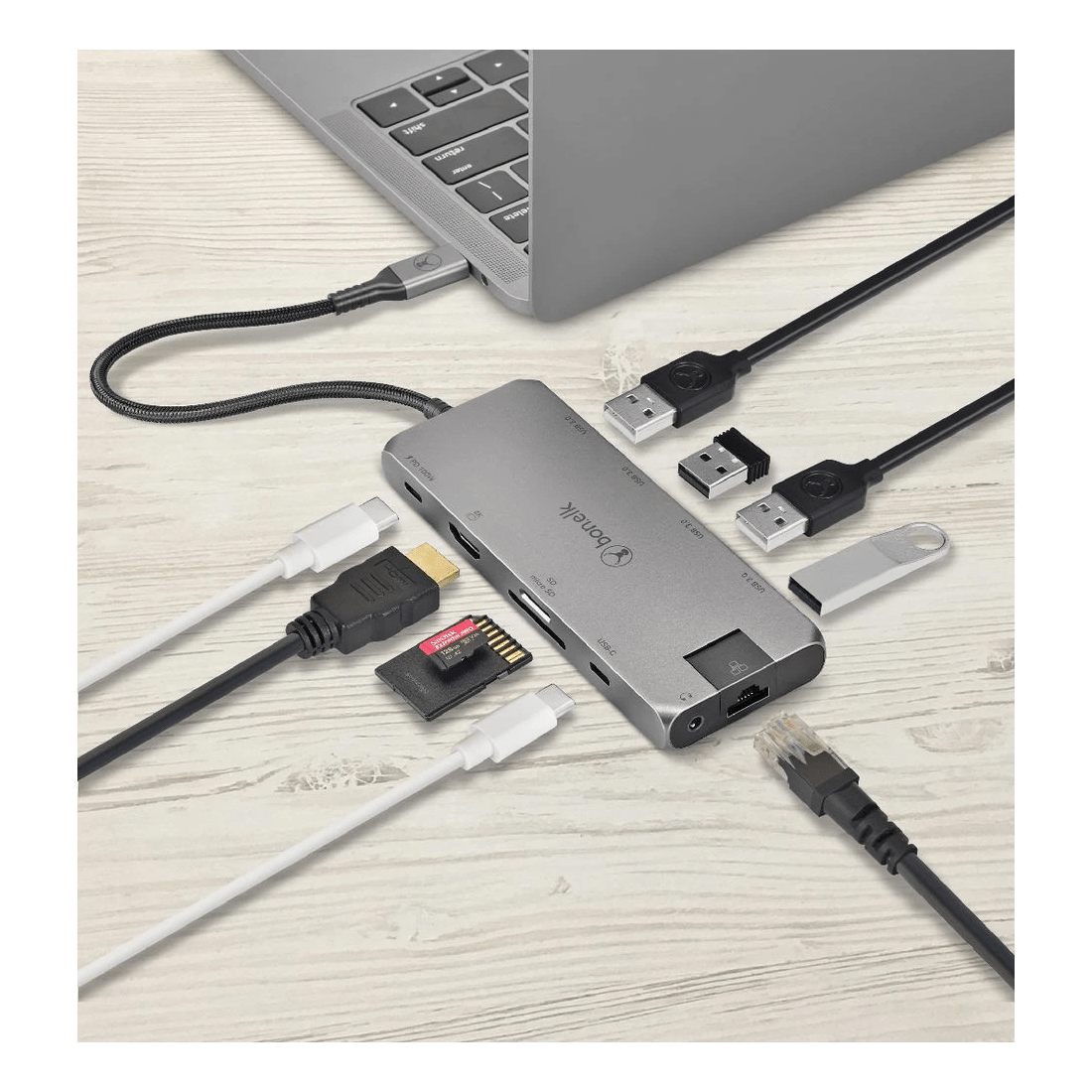 5 Bonelk Long-Life USB-C 11-in-1 Multiport Hub Space Grey, 5 of 7