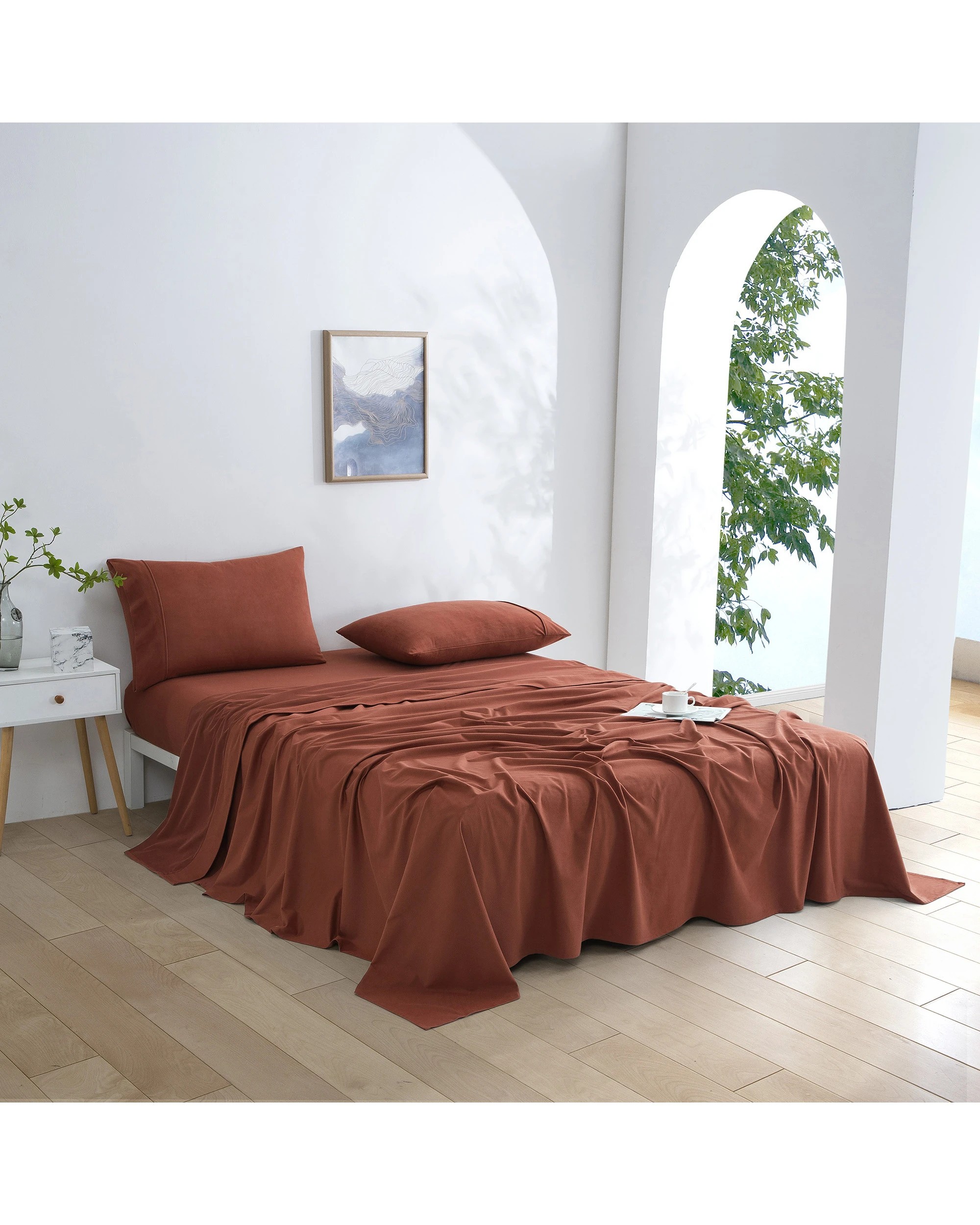 2 Dreamaker Micro Flannel Sheet Set - Double Bed - Sienna, 2 of 9