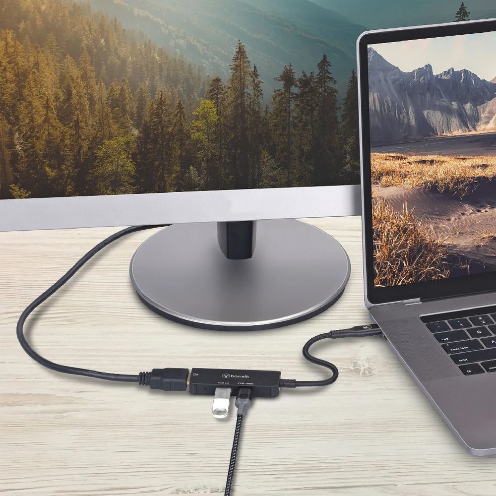 6 Bonelk USB-C 3-in-1 Multiport Hub Black, 6 of 6