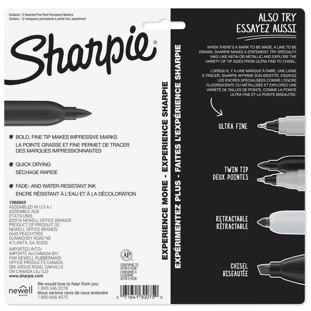 7 Sharpie Fine Permanent Markers Assorted 12 Pack, 7 of 7