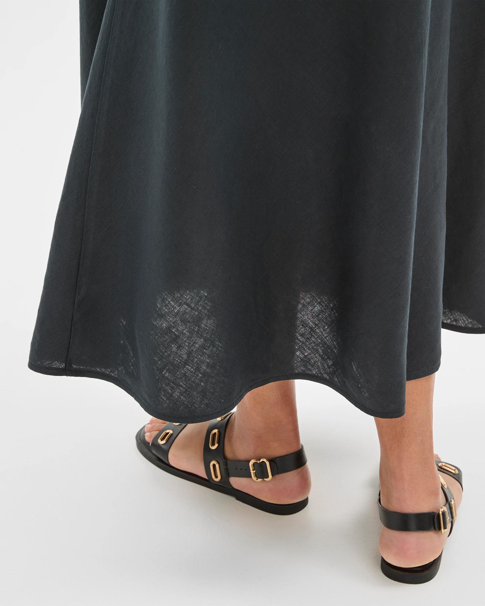 5 Target Plus Size European Linen Midi Skirt BLACK, 5 of 6