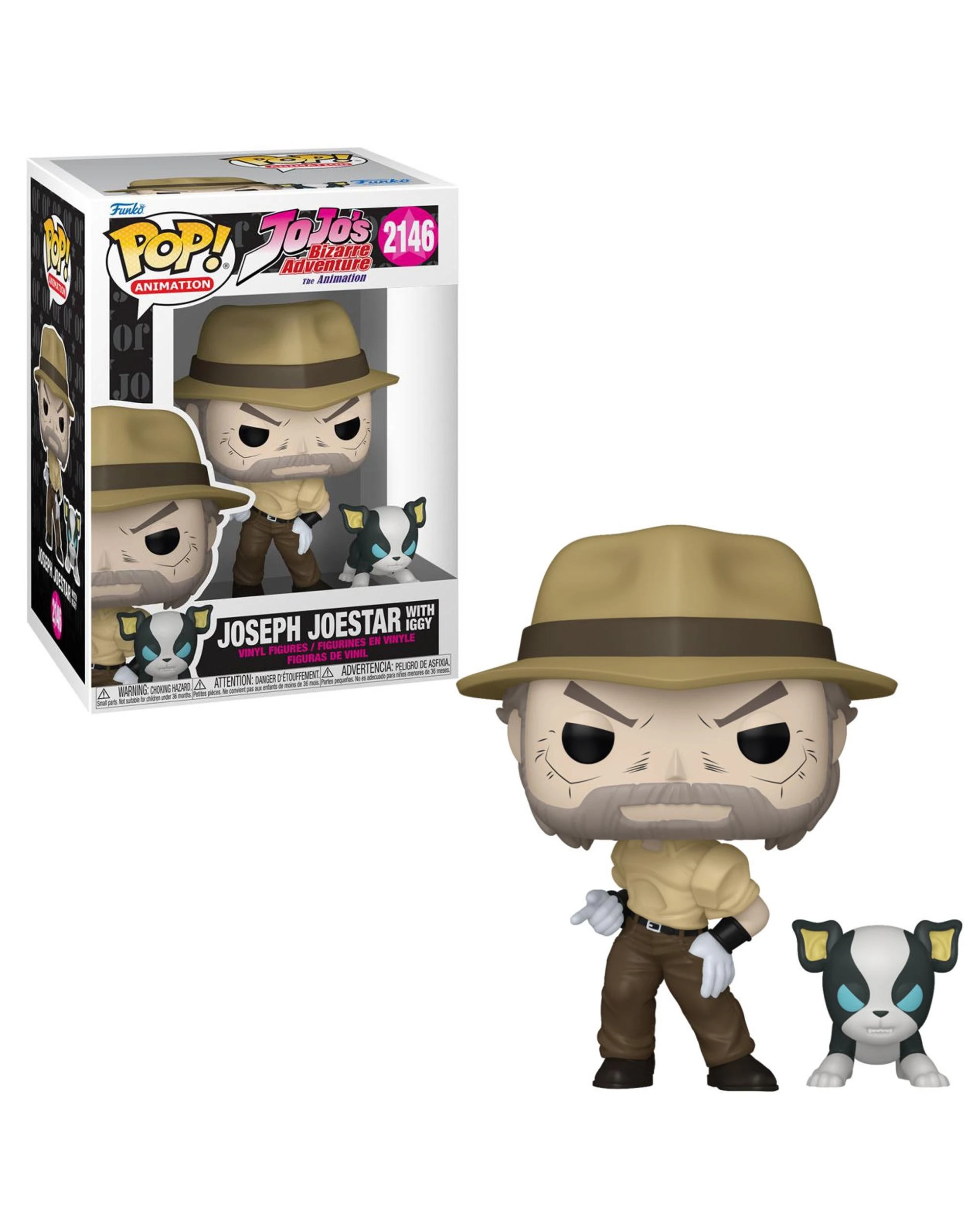 1 JoJo's Bizarre Adventure Joseph Joestar with Iggy Funko POP! Vinyl, 1 of 3