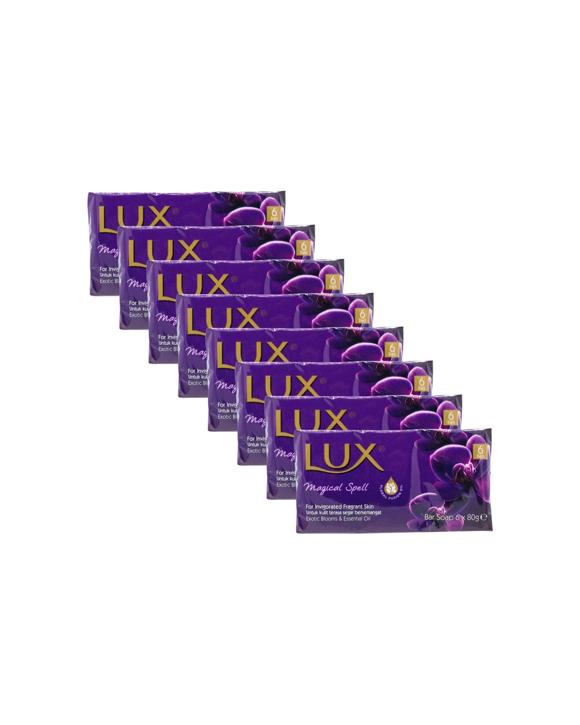 Lux 8 x 6pc Bar Soap 80g Magical Spell Exotic Blooms Essential Oils Scented - Purple