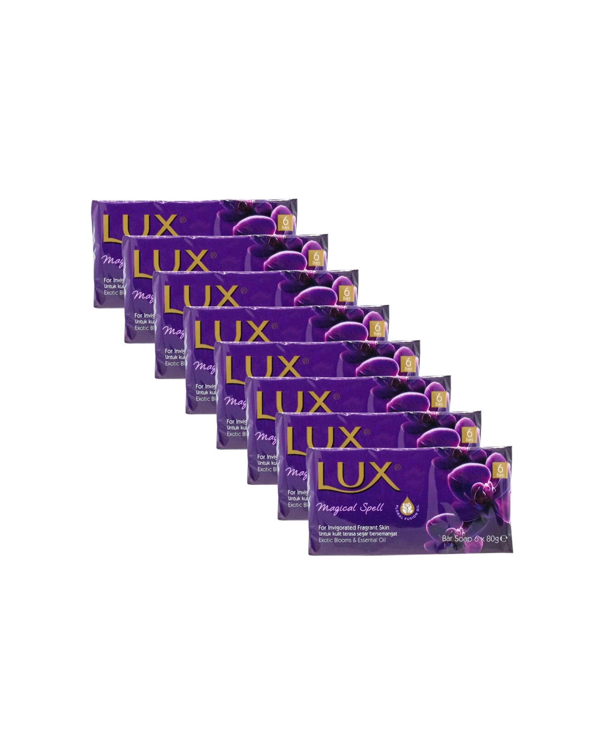 1 Lux 8 x 6pc Bar Soap 80g Magical Spell Exotic Blooms Essential Oils Scented - Purple, 1 of 4