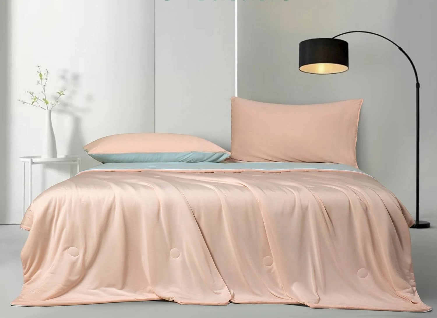 1 Gioia Casa Reversible Comforter Cooling Lightweight Breathable - Single/Double - Orange/Blue, 1 of 5