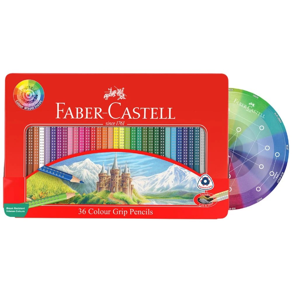 2 Faber-Castell Colour Grip Triangular Pencils Tin 36 Pack, 2 of 7