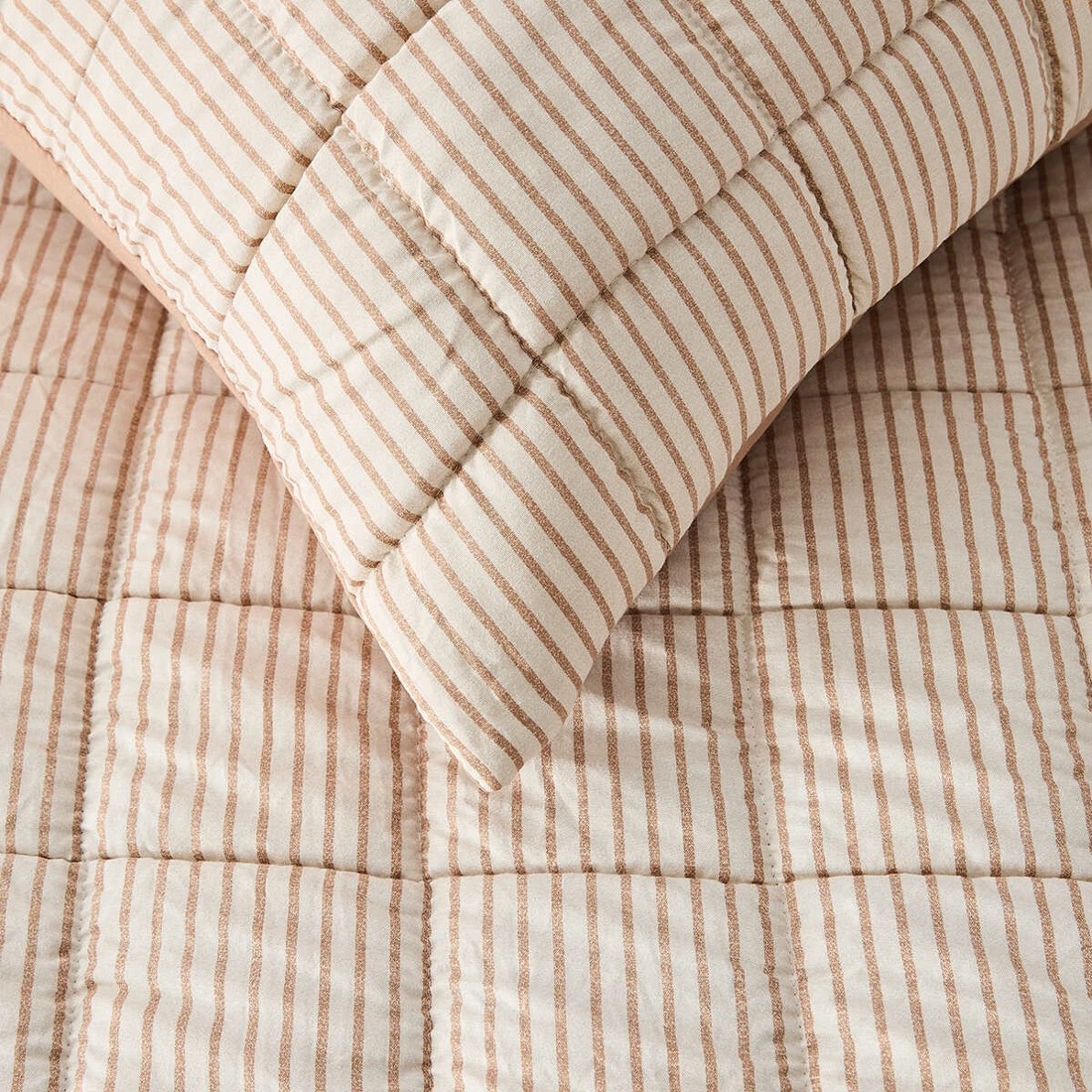 4 Stripe Reversible Coverlet Set - Queen/King Bed, Tan, 4 of 7