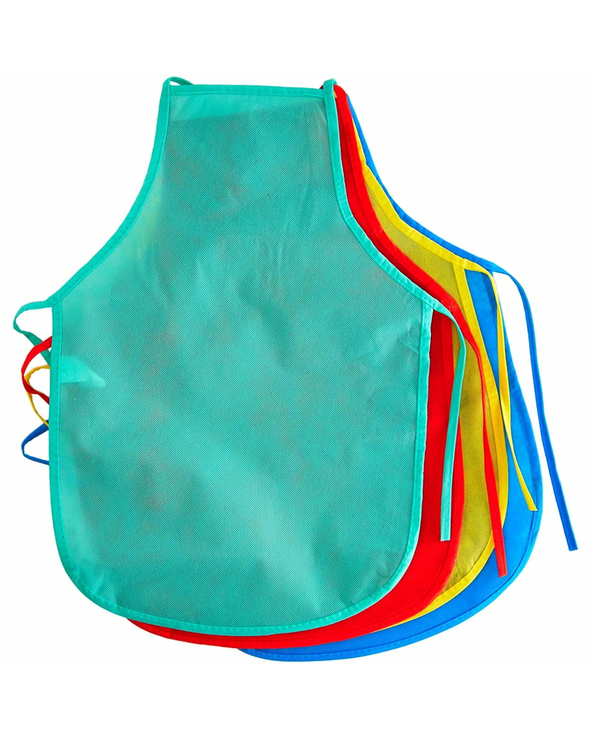 1 Partyrama Children's Assorted Coloured Aprons Pack of 12 - Multi, 1 of 2