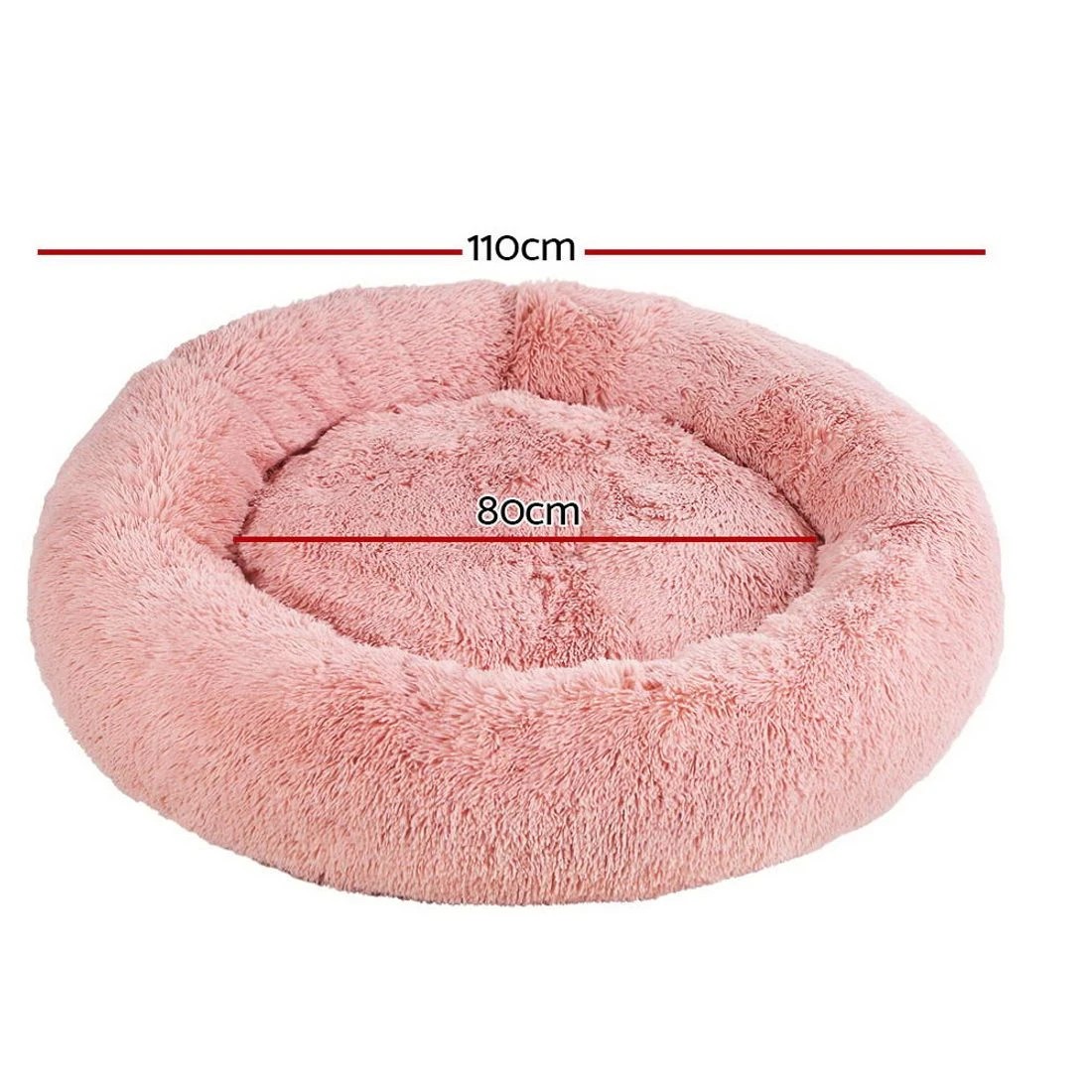 2 i.Pet Pet Bed Dog Cat 110cm Calming Extra Large Soft Plush - Pink, 2 of 7