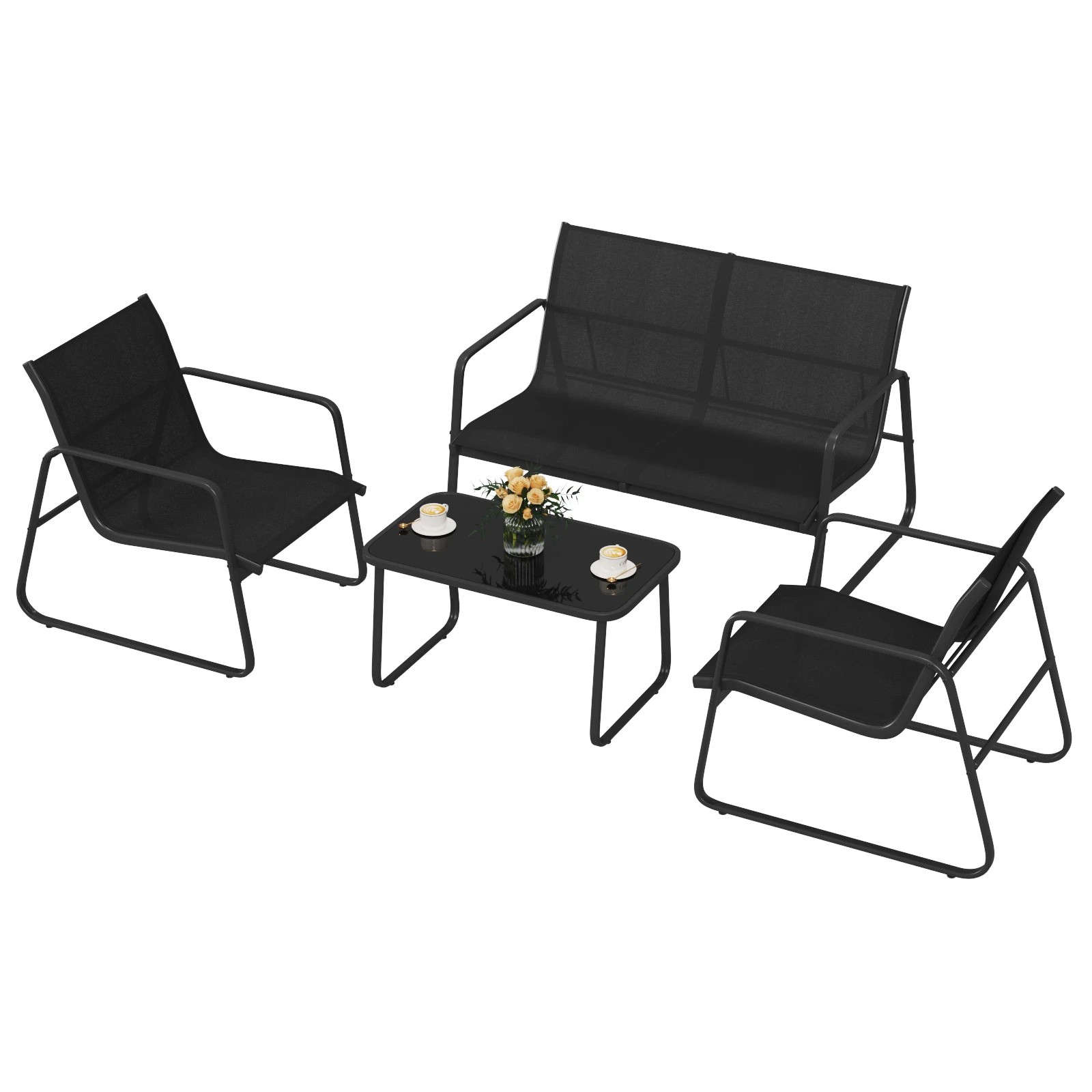 1 Advwin 4 Pieces Patio Furniture Set, 1 of 8