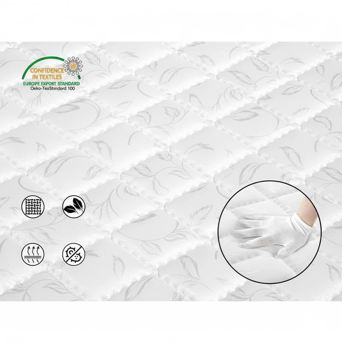6 Giselle Bedding 16cm Mattress Tight Top King Single Comfort Support Breathable Pressure Relief Hypoallergenic - White, 6 of 8